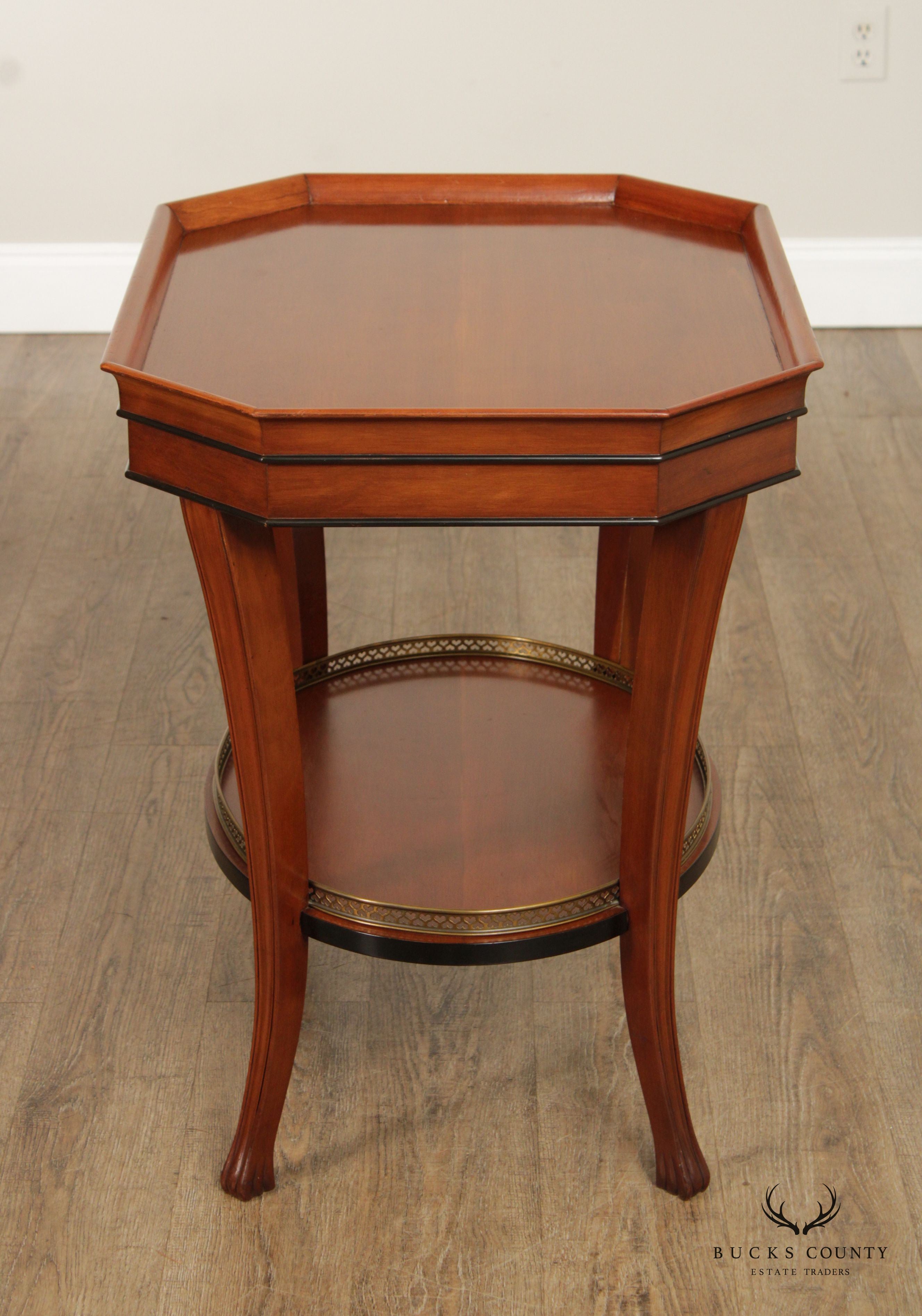 Regency Style Two-Tier Cherry Accent Side Table