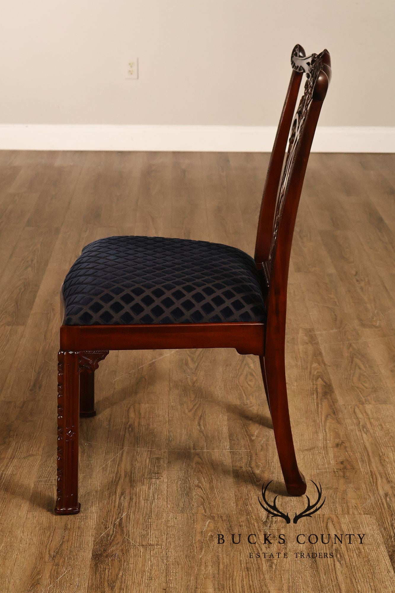 Maitland Smith Set Of 10 Chippendale Style Carved Mahogany Dining Chairs