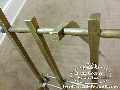 Mid Century Vintage Italian Brass Folding Collapsible Easel Magazine Stand