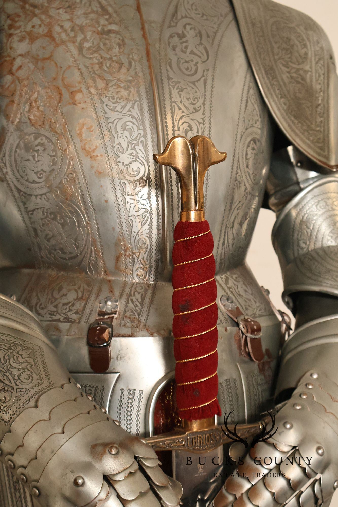 Marto Toledo Spanish Engraved Full Suit of Armor with Sword