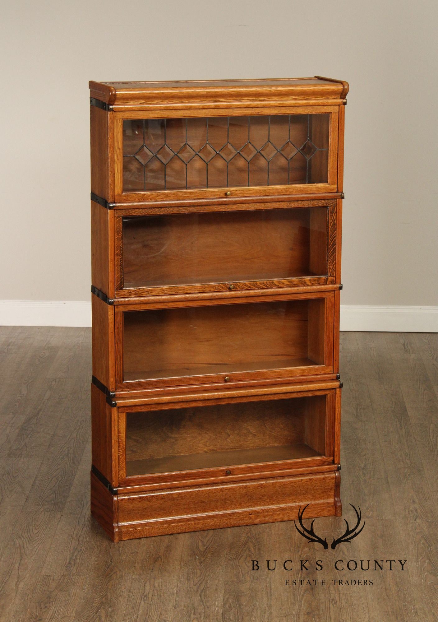 Globe Wernicke Antique Oak Four-Section Barrister Bookcase