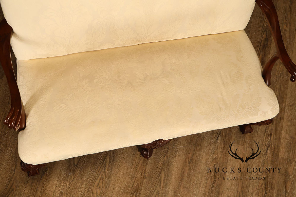 Southwood Chippendale Style Carved Frame Settee