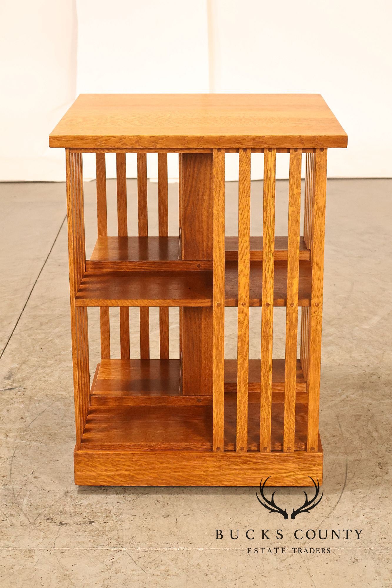 Stickley Mission Collection Oak Spindle Revolving Bookcase