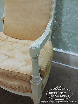 Custom French Regency Directoire Style Painted Wide Seat Fauteuil Loveseat