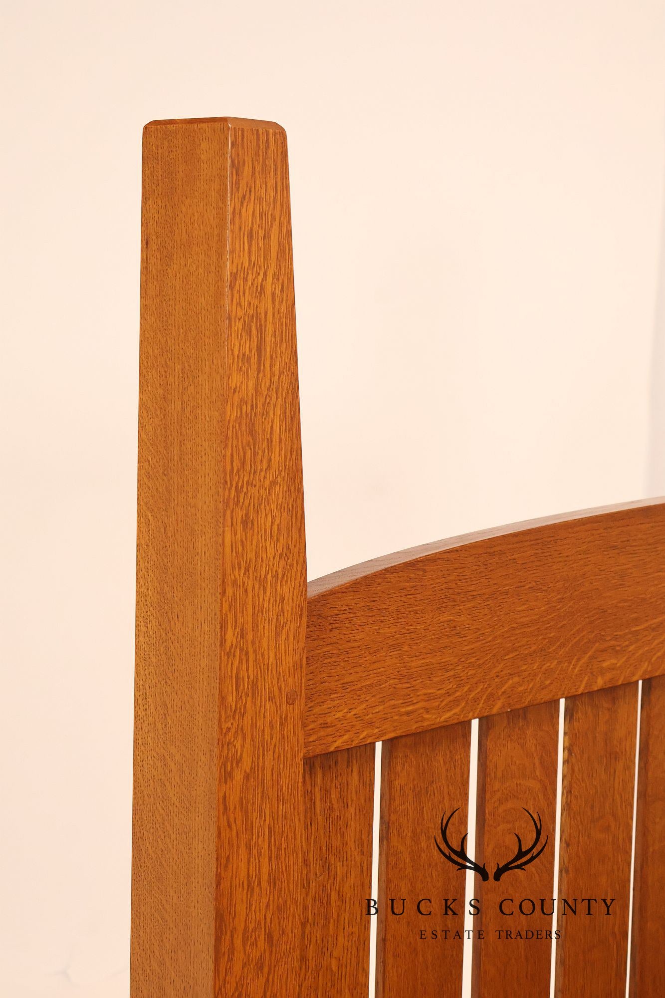 Custom Crafted Mission Style Oak Queen Bed Frame