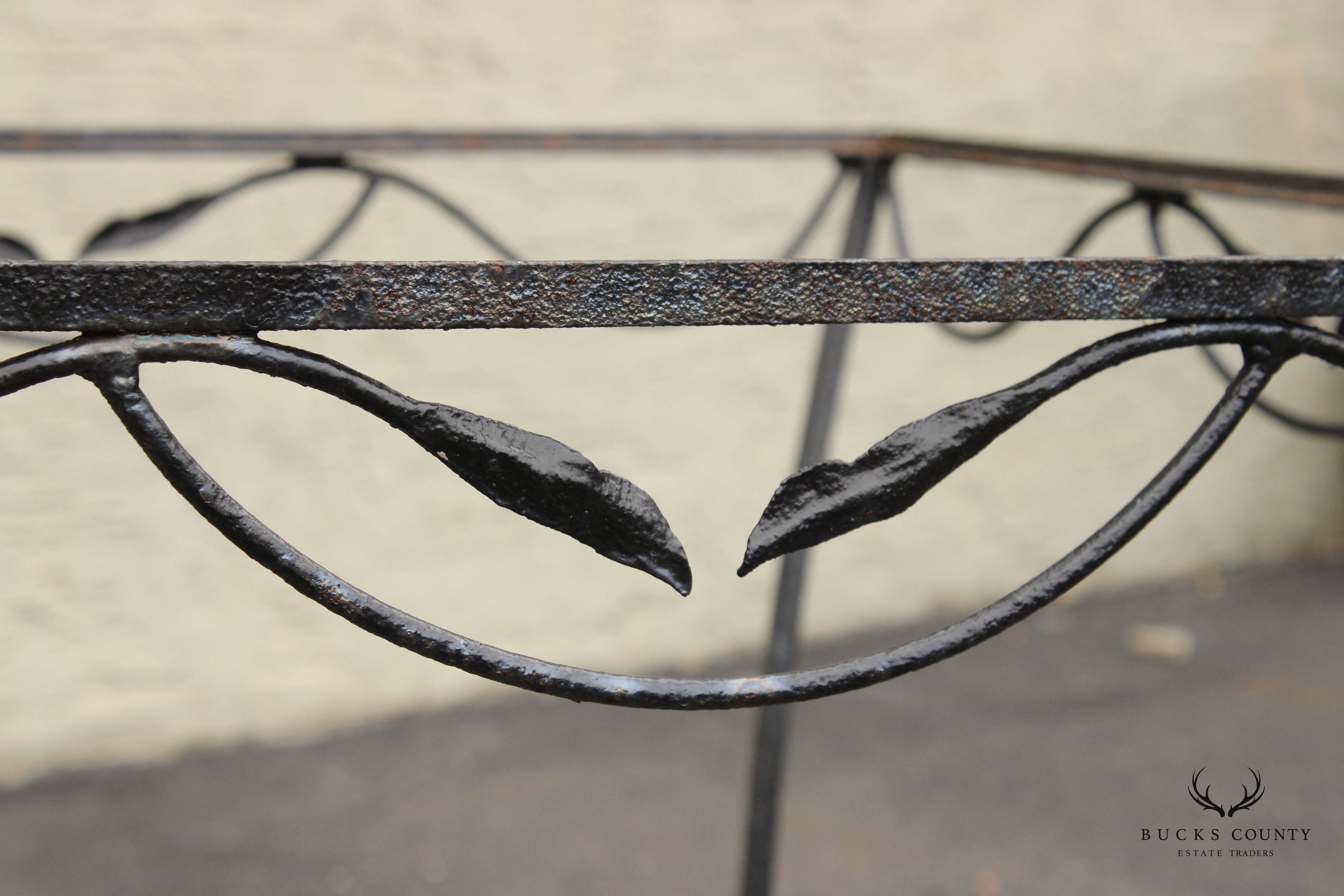 Vintage Wrought Iron Outdoor Dining Table Base