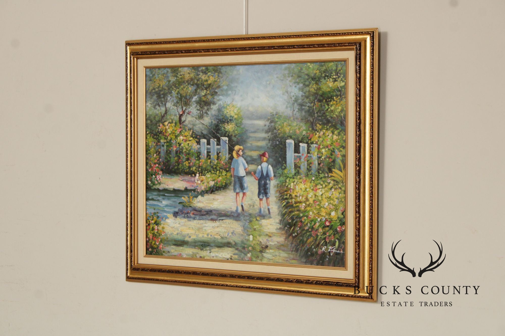 Robert Kingman Oil Painting, Going Fishing