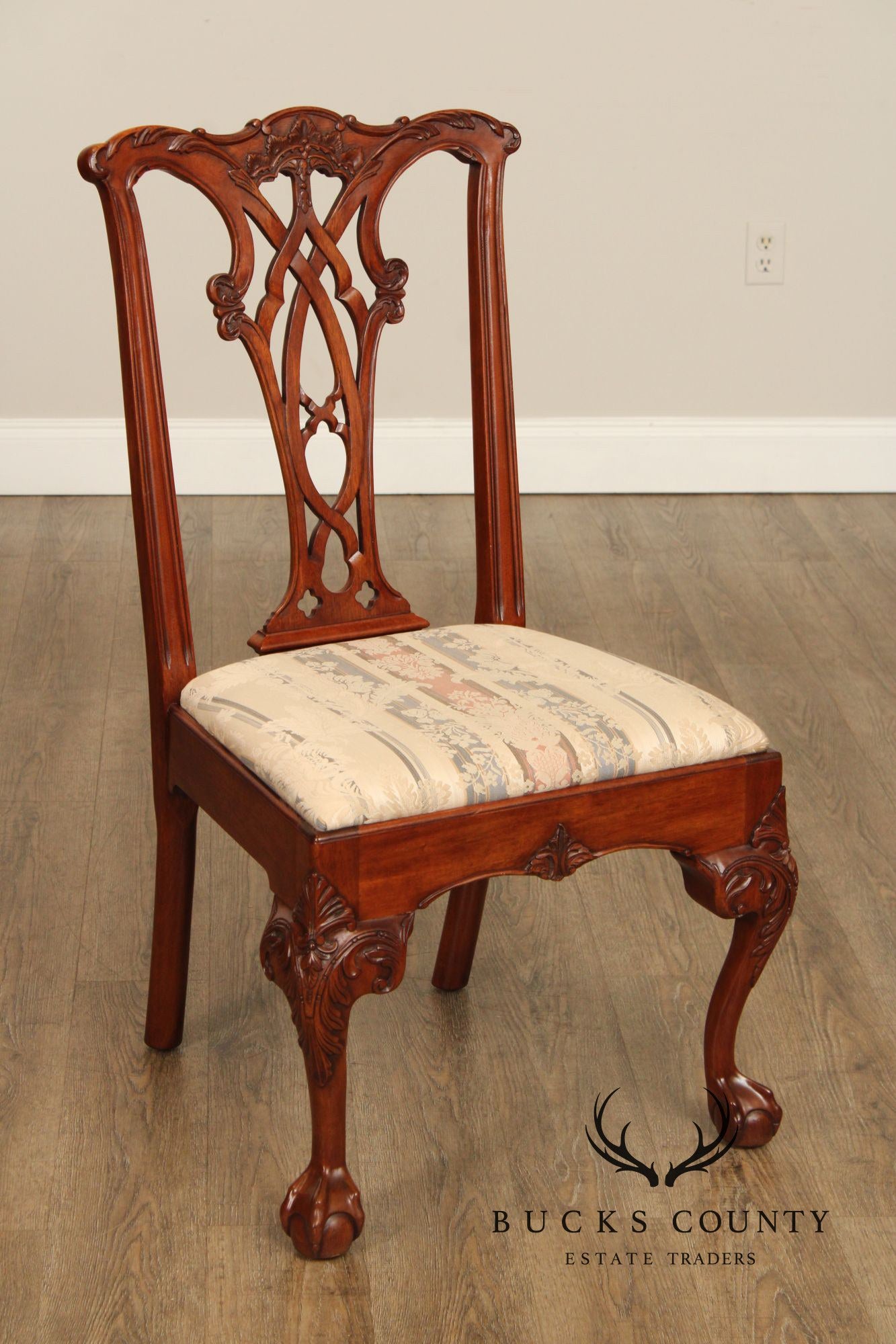 E.J. Victor Chippendale  Style Set of Ten Mahogany Dining Chairs