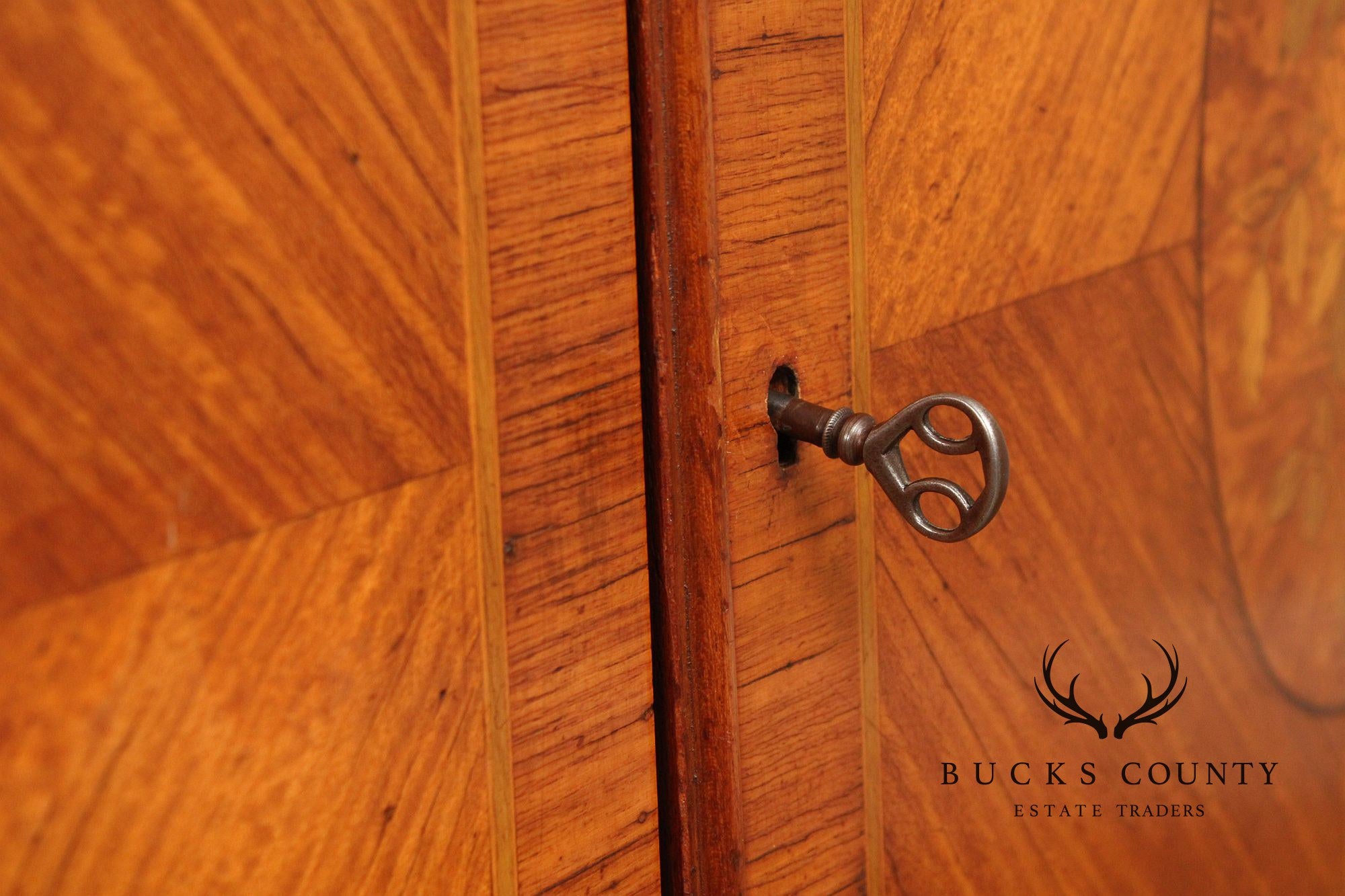 1930's French Louis XV Style Inlaid Satinwood Demilune Gentleman's High Chest