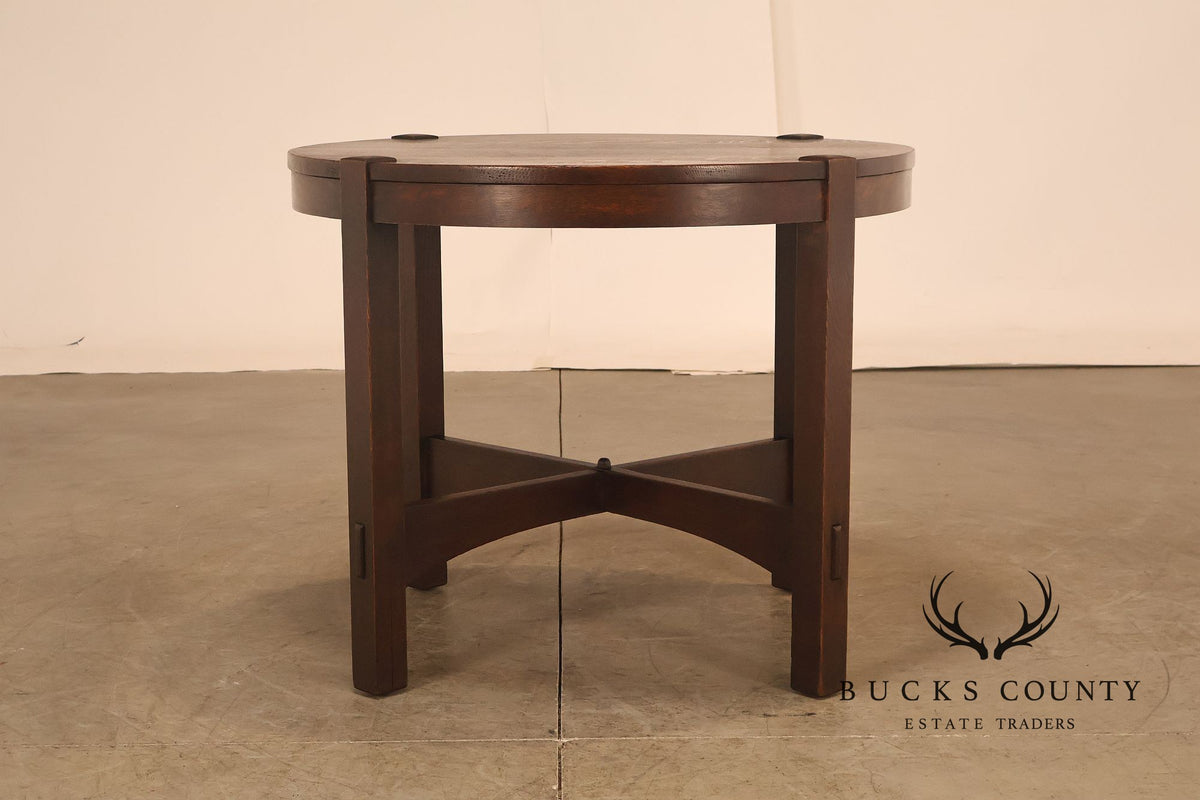 Antique Gustav Stickley Model #645 Mission Oak Round Center Table