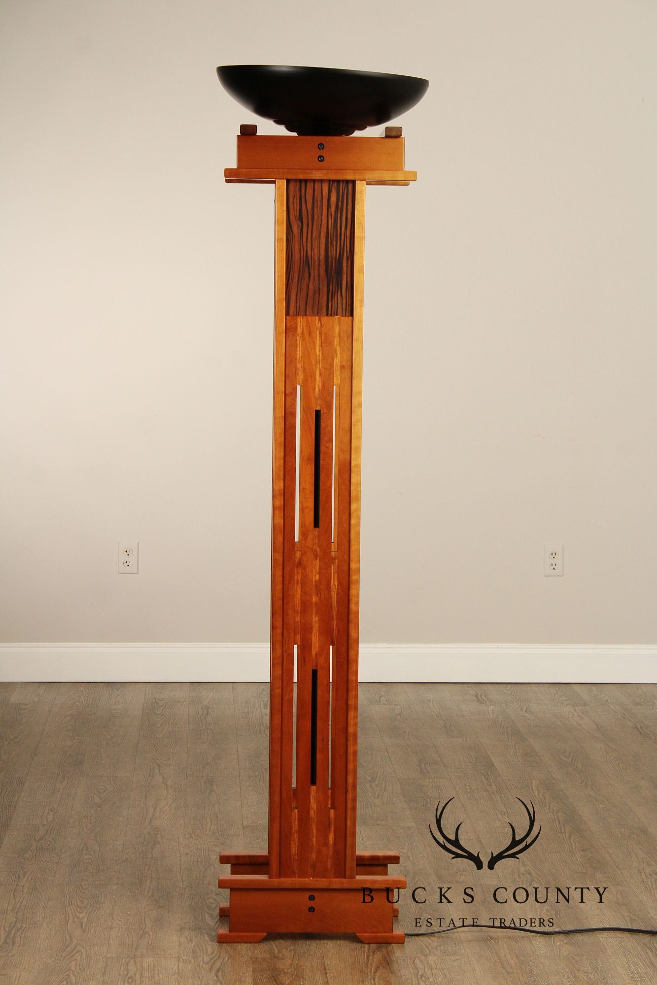 Anthony Beverly Mission Style Mixed Wood Floor Lamp