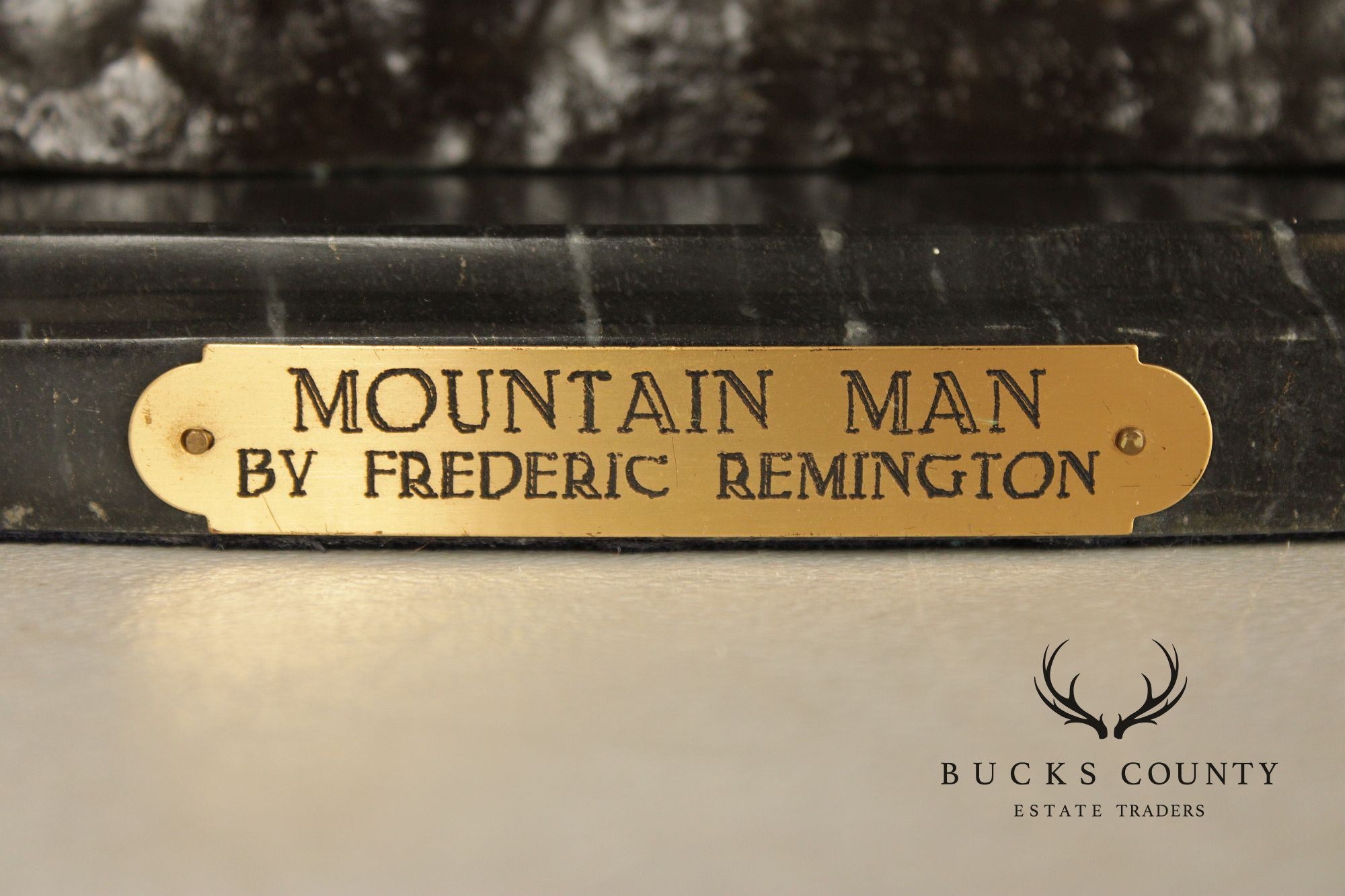 Frederic Remington Mountain Man Bronze Sculpture On Marble Base