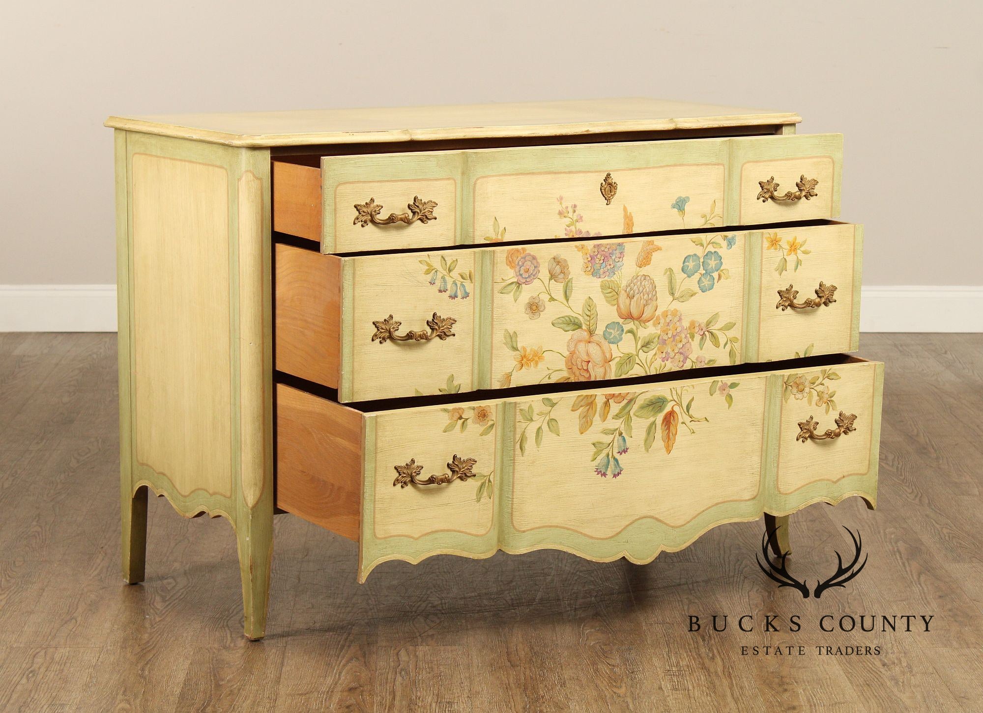 John Widdicomb Vintage French Provincial Style Painted Chest of Drawers