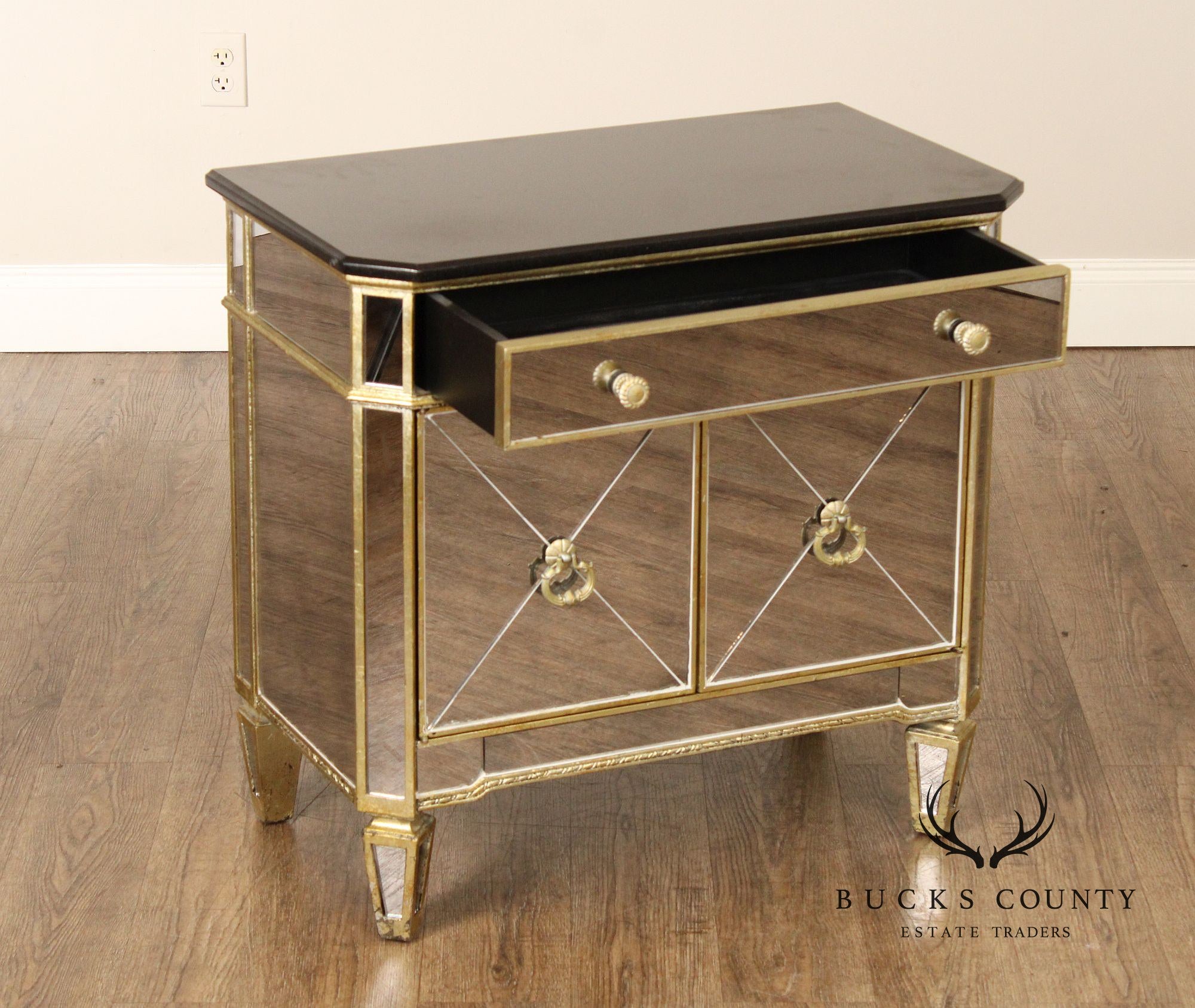 Z Gallerie 'Borghese' Granite Top Mirrored Nightstand