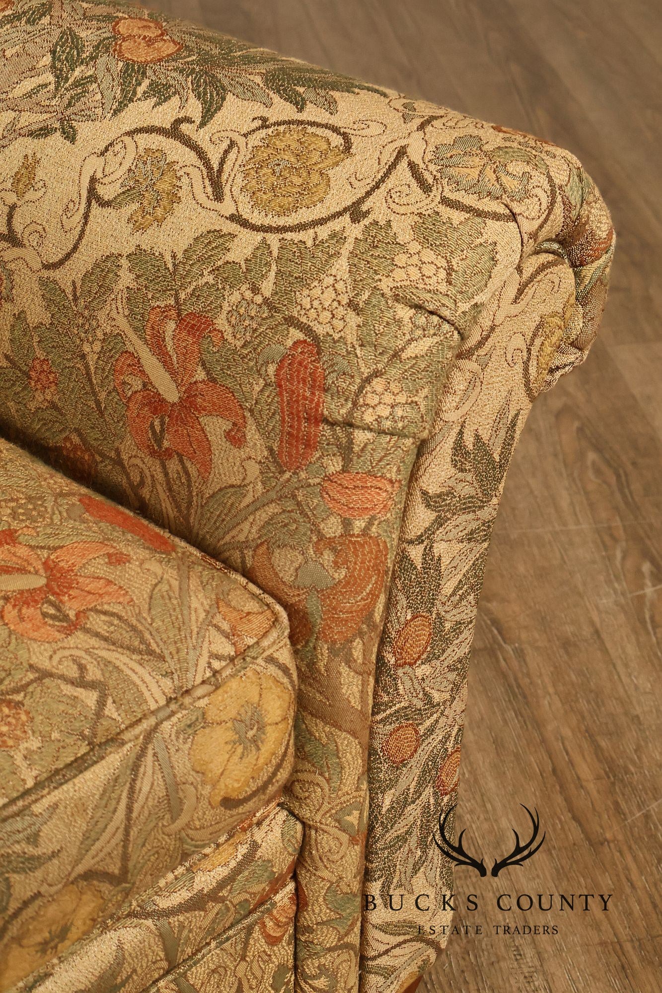 Stickley Tree of Life Upholstered Lounge Chair With Matching Ottoman