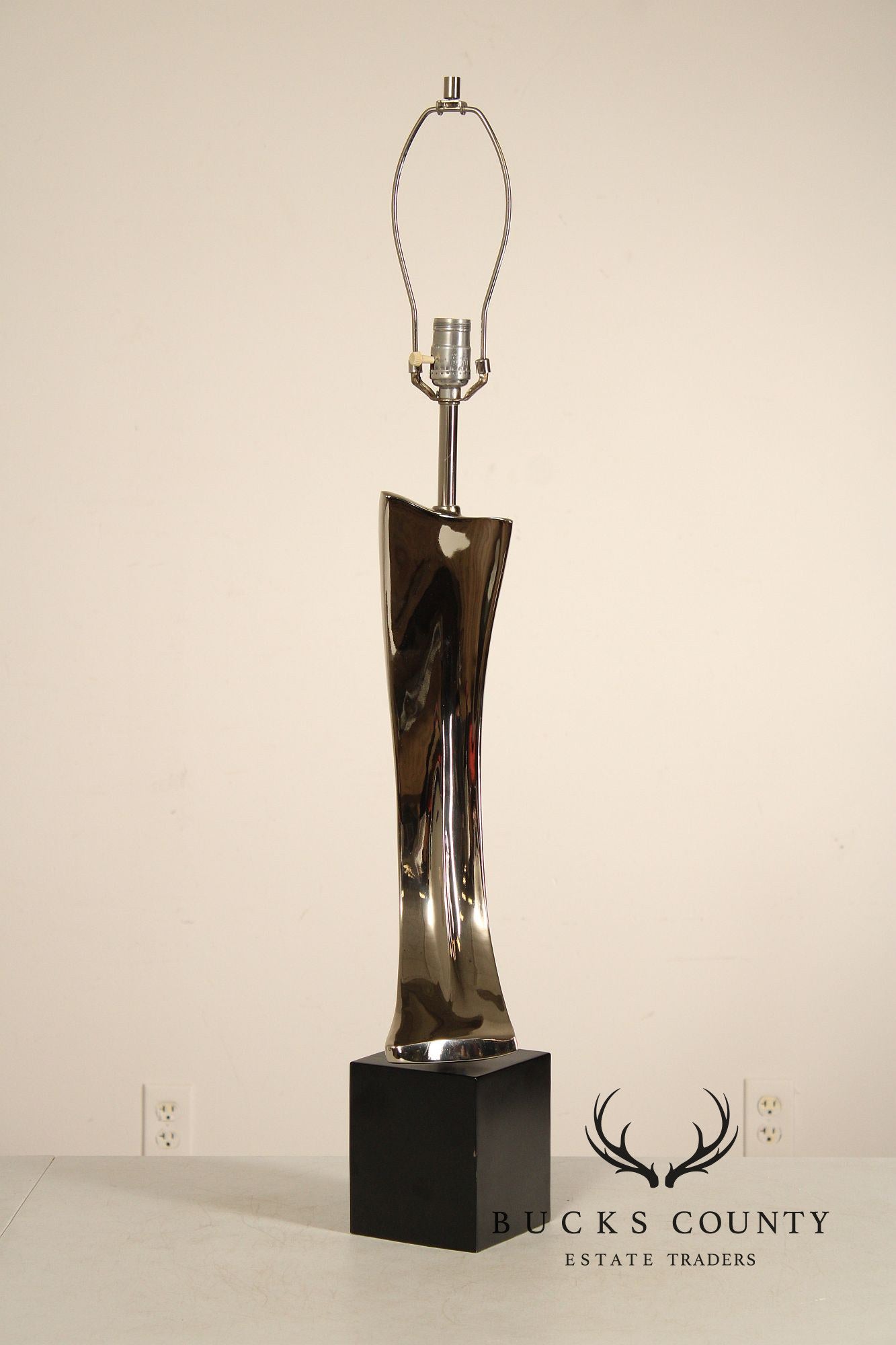 Richard Weiss & Harold Barr Modern Sculpted Chrome Table Lamp