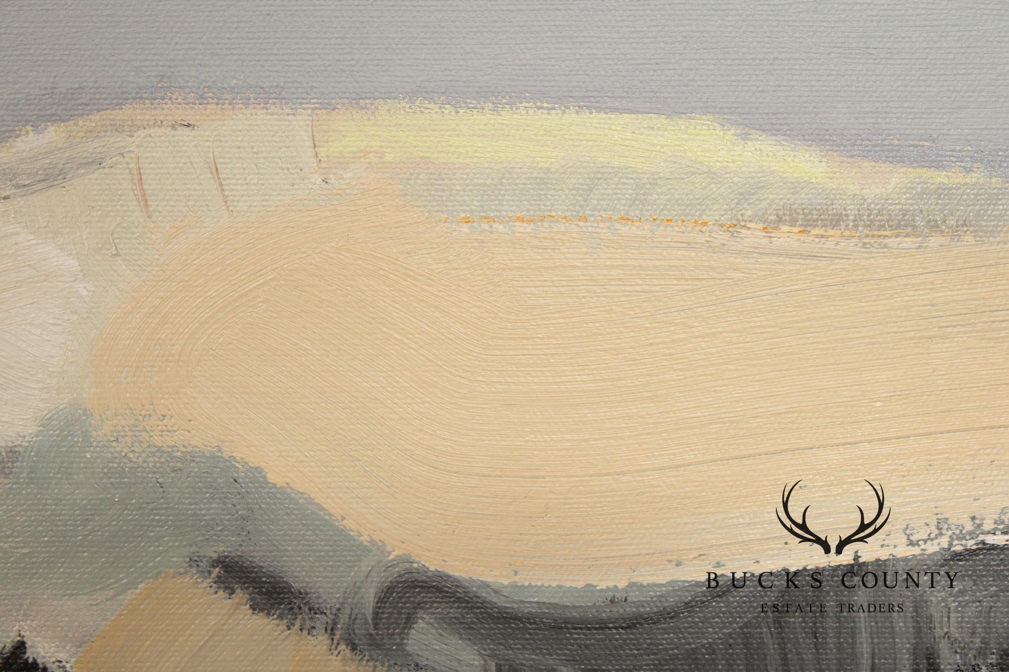 Bao Lede Asian Inspired Landscape Oil Painting, Dunes