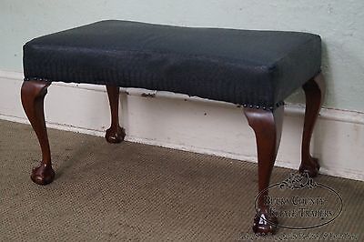 Mahogany Chippendale Style Claw Foot Bowtie Bench