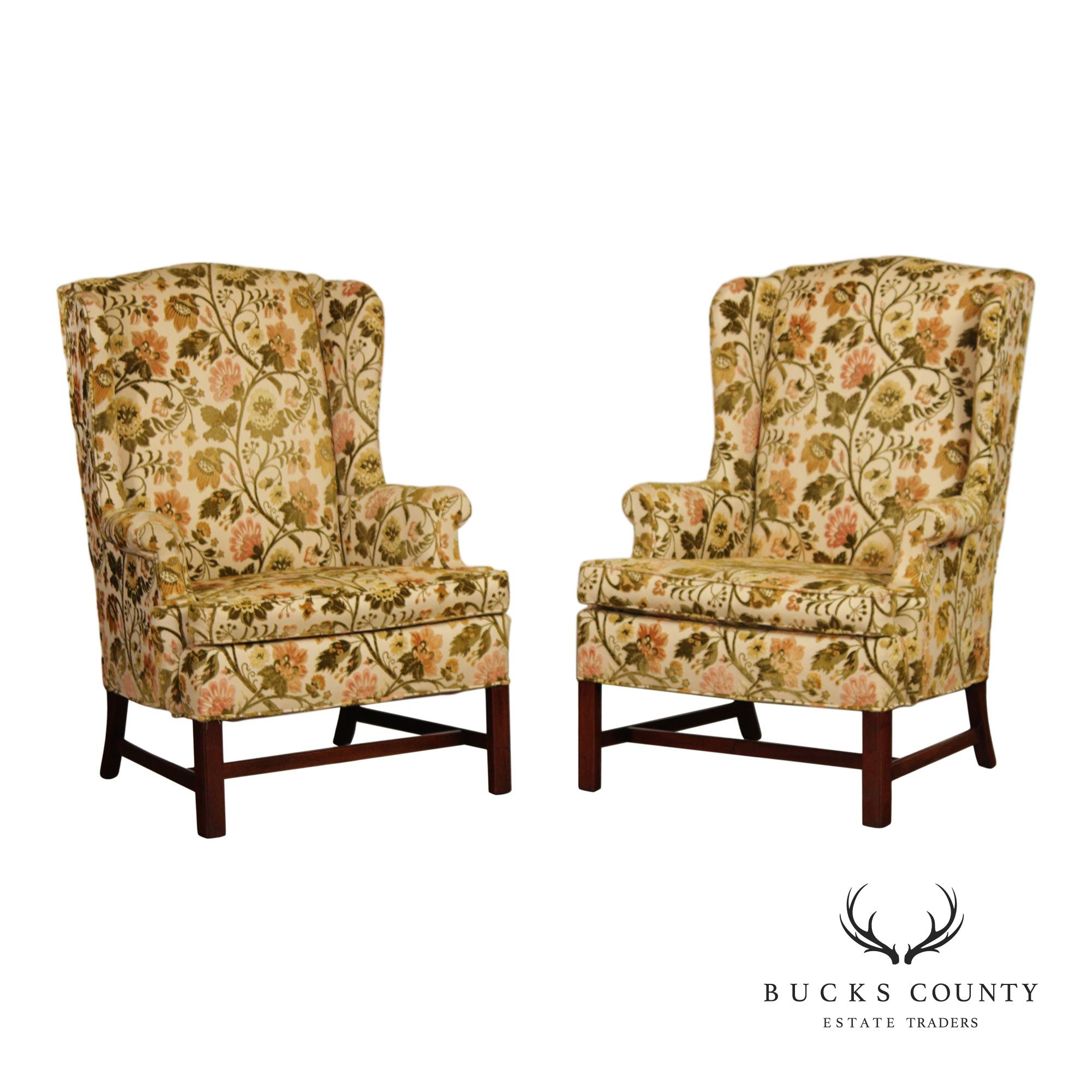 Hickory Chair Vintage Pair Of Wingback Chairs