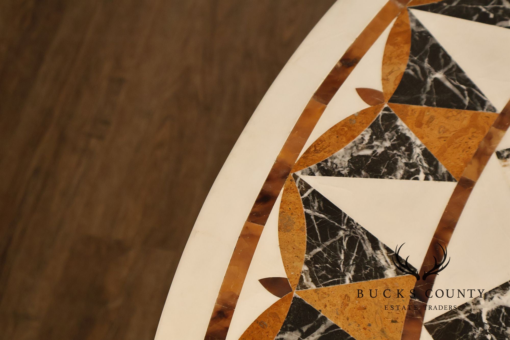 Empire Style Round Pietra Dura Center Table With Gilt Carved Base