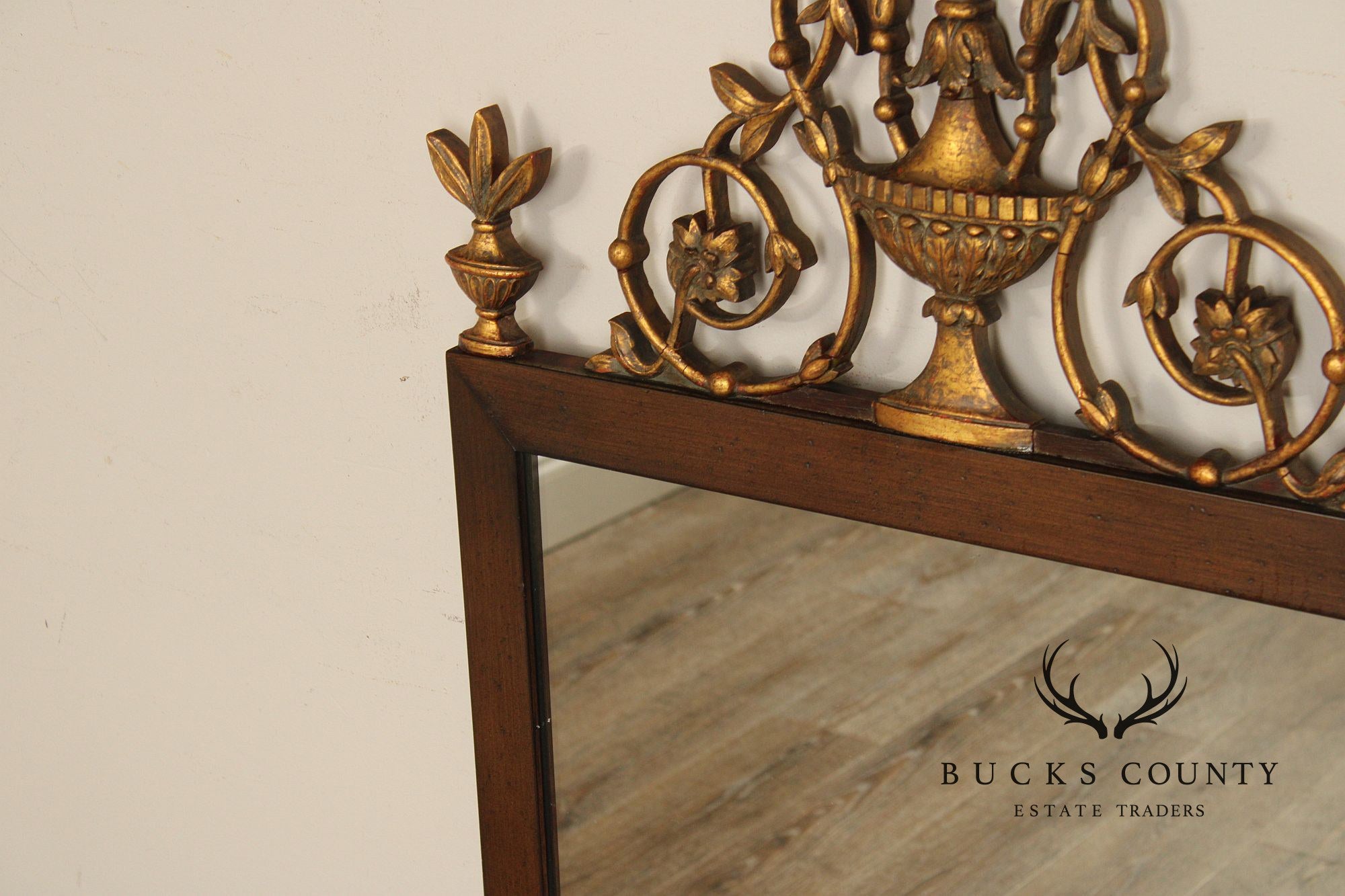 John Widdicomb Adam Style Mahogany And Partial Gilt Wall Mirror