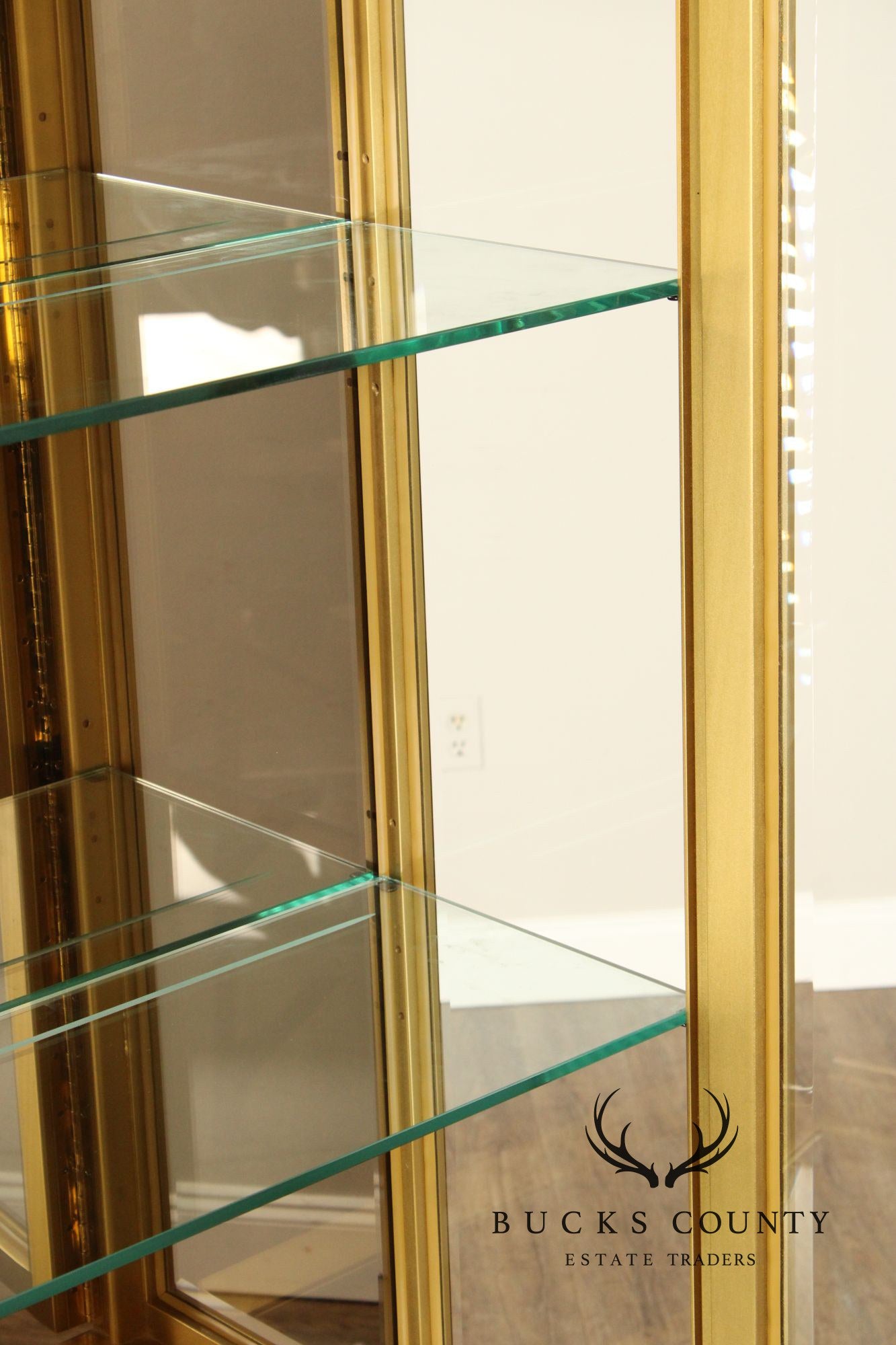 Mastercraft Hollywood Regency Pair of Brass Display Cabinets