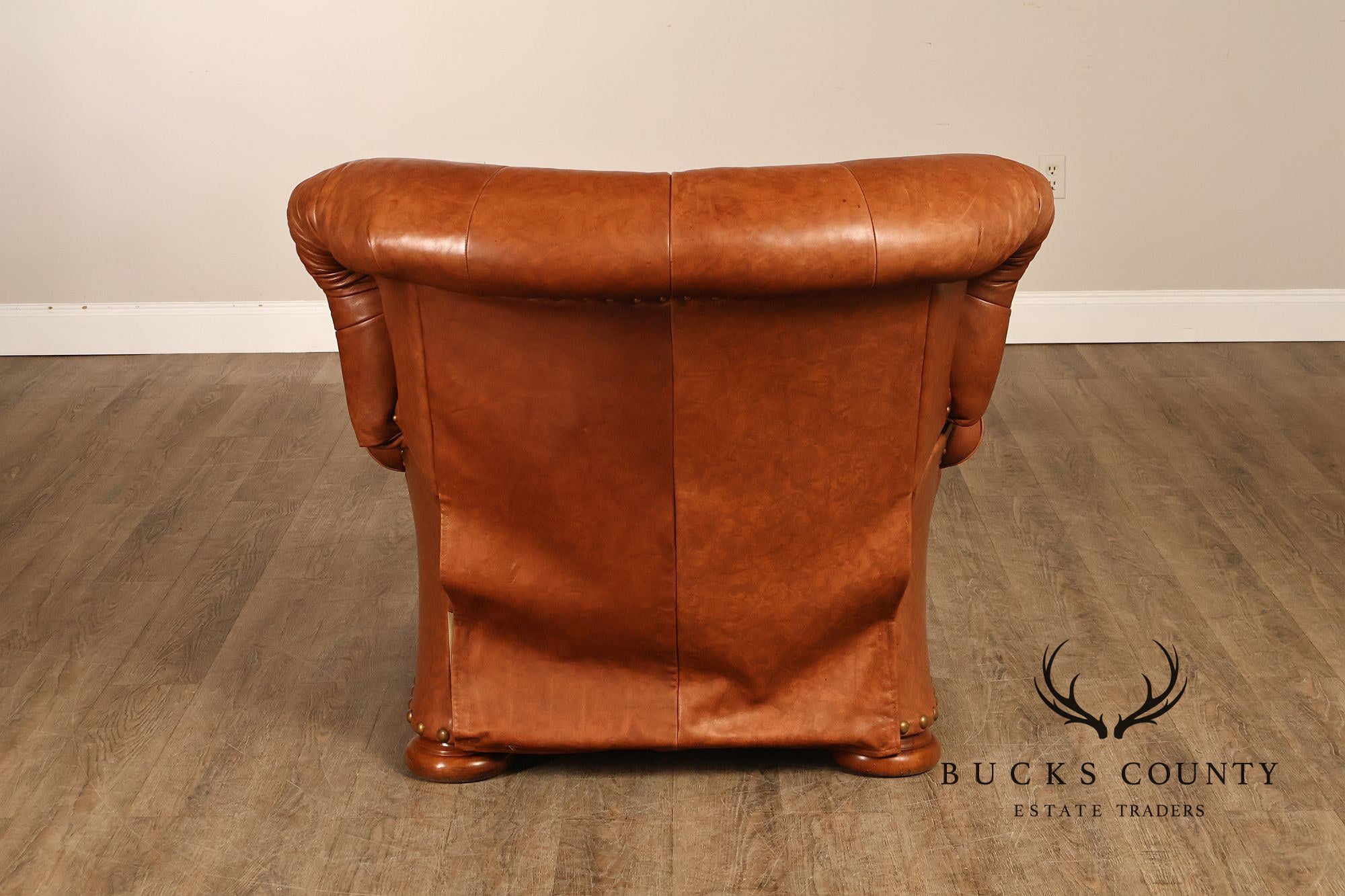 La-Z-Boy Tufted Leather Recliner Chair and Ottoman