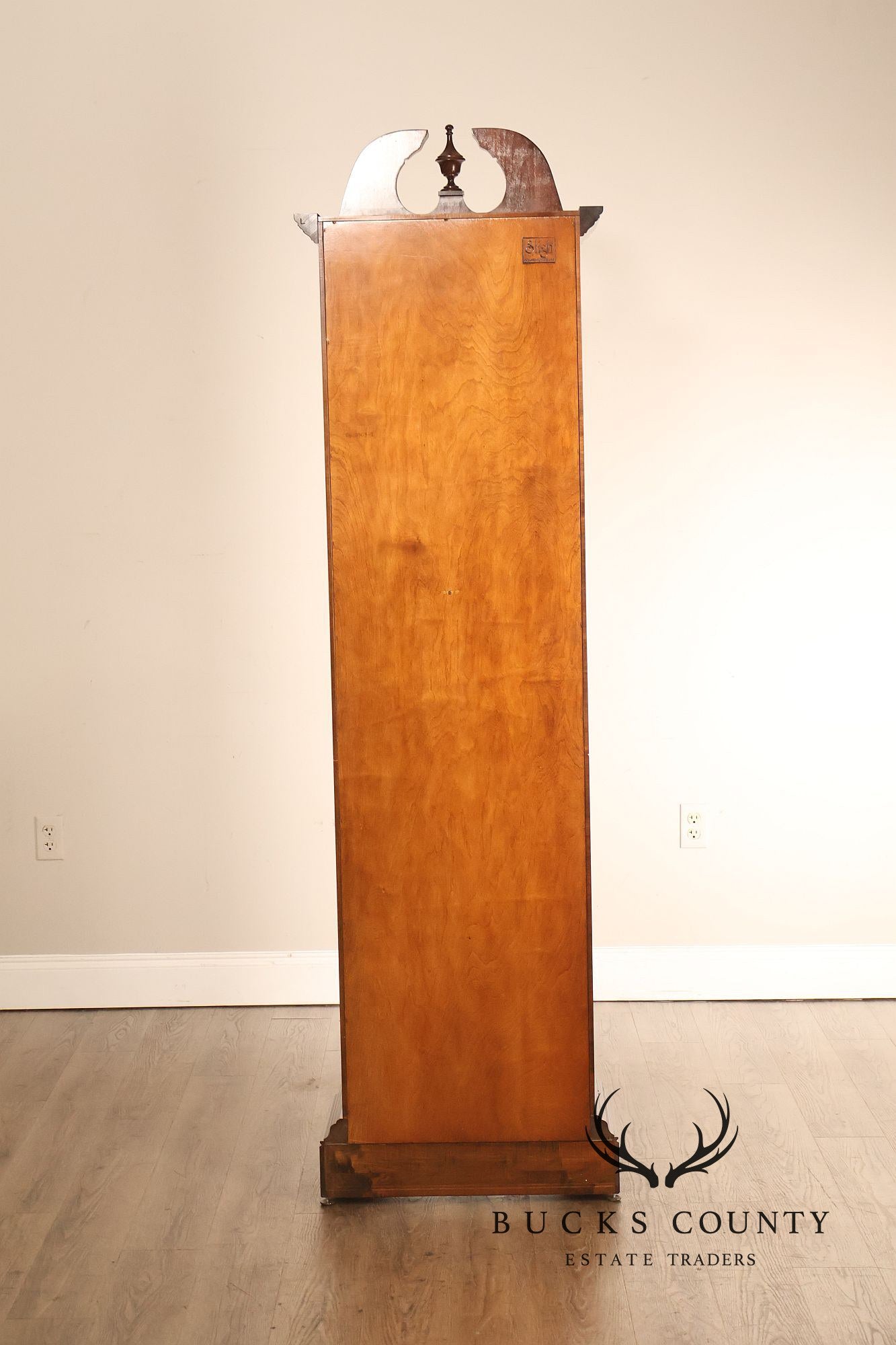 Sligh Mahogany Grandfather Clock With Triple Chime Moon Phase Dial