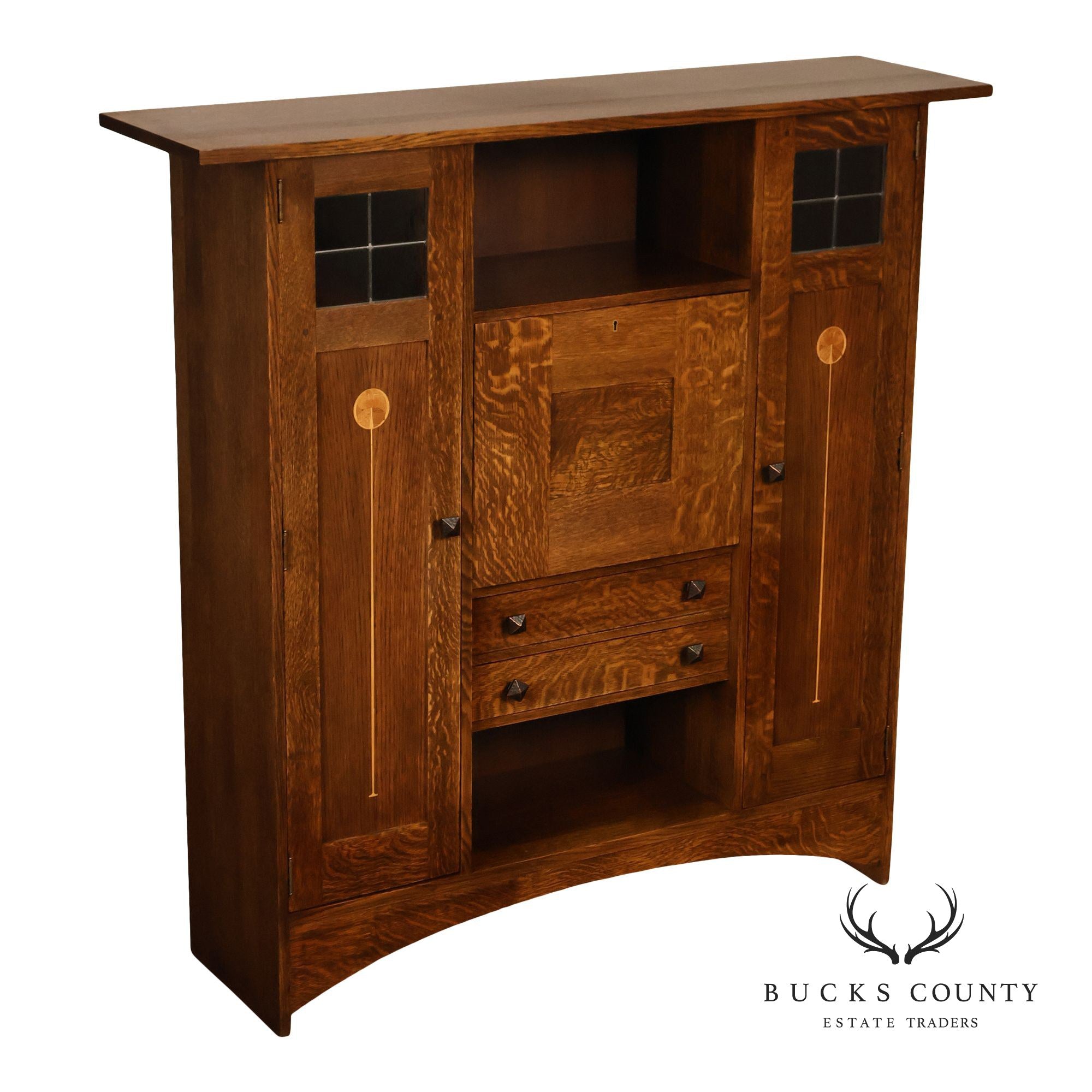 Stickley Harvey Ellis Mission Collection Oak Fall Front Secretary Bookcase