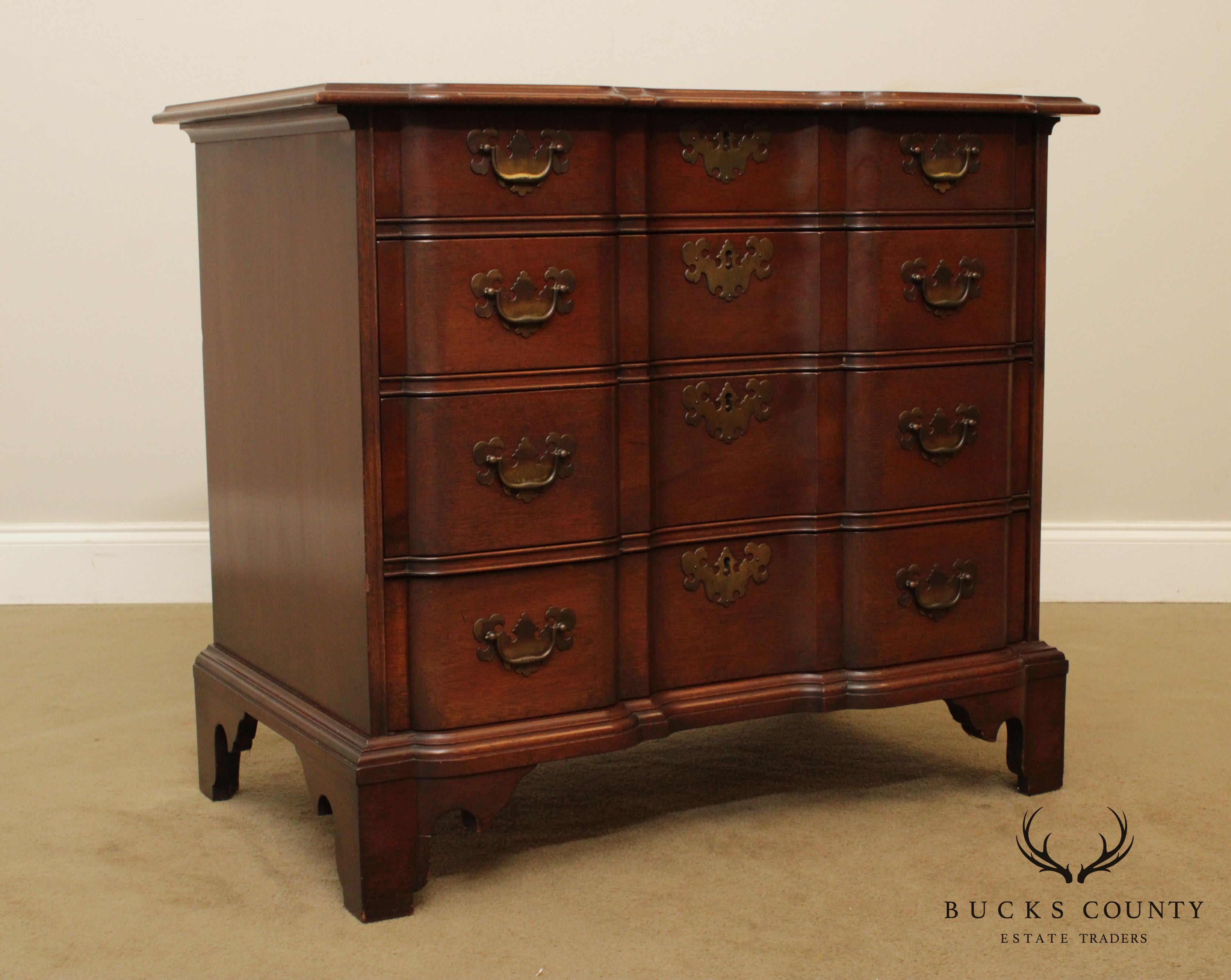 Colonial Mfg. Co. Edison Institute Museum Reproduction Chippendale Mahogany Block Front Chest