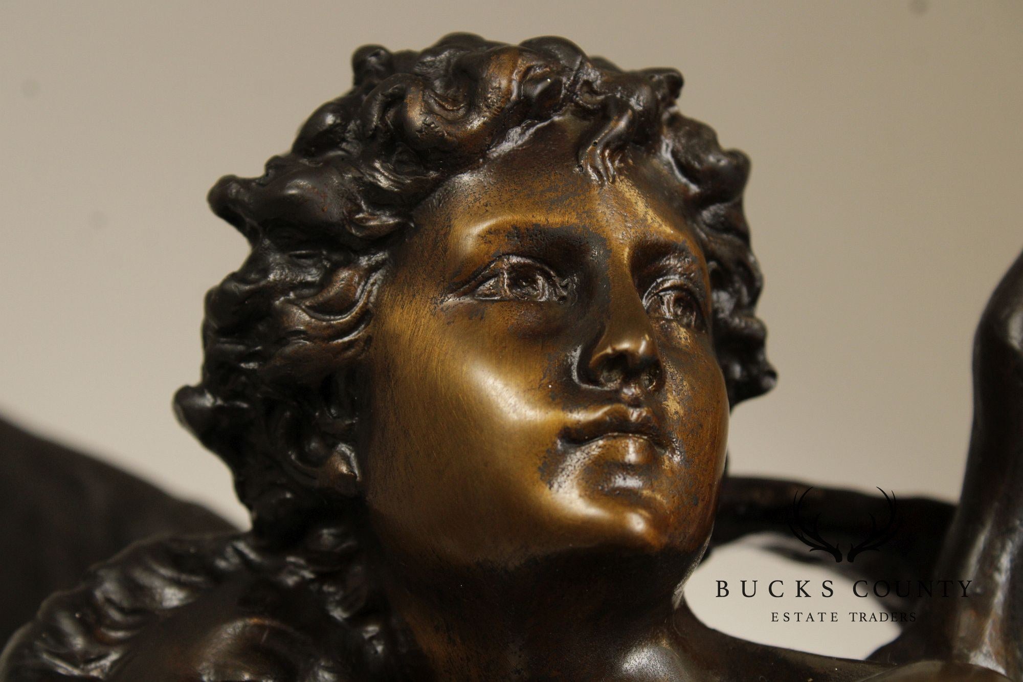 Henri Godet Bronze Statue, 'Cupid & Psyche'