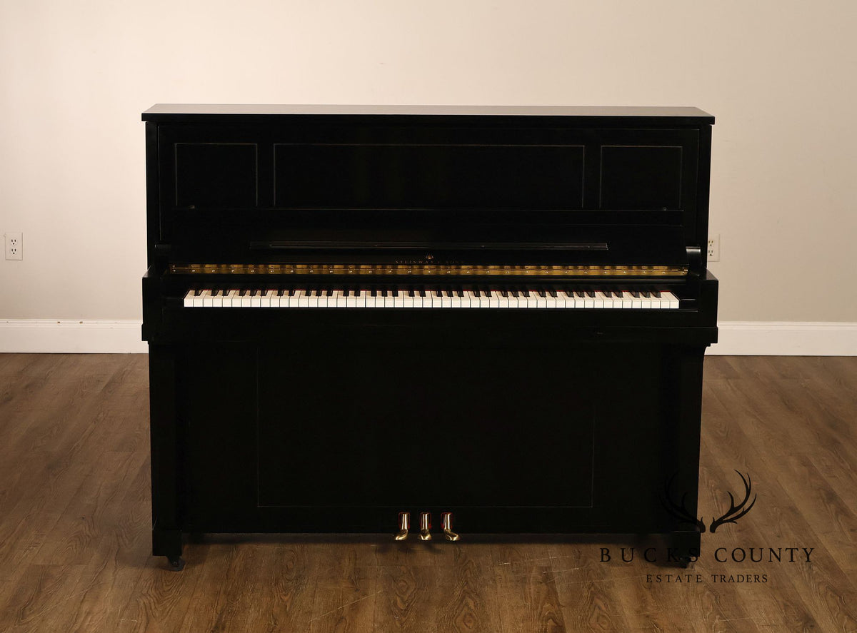 Steinway & Sons Model 1098 Ebonized Upright Piano With Bench