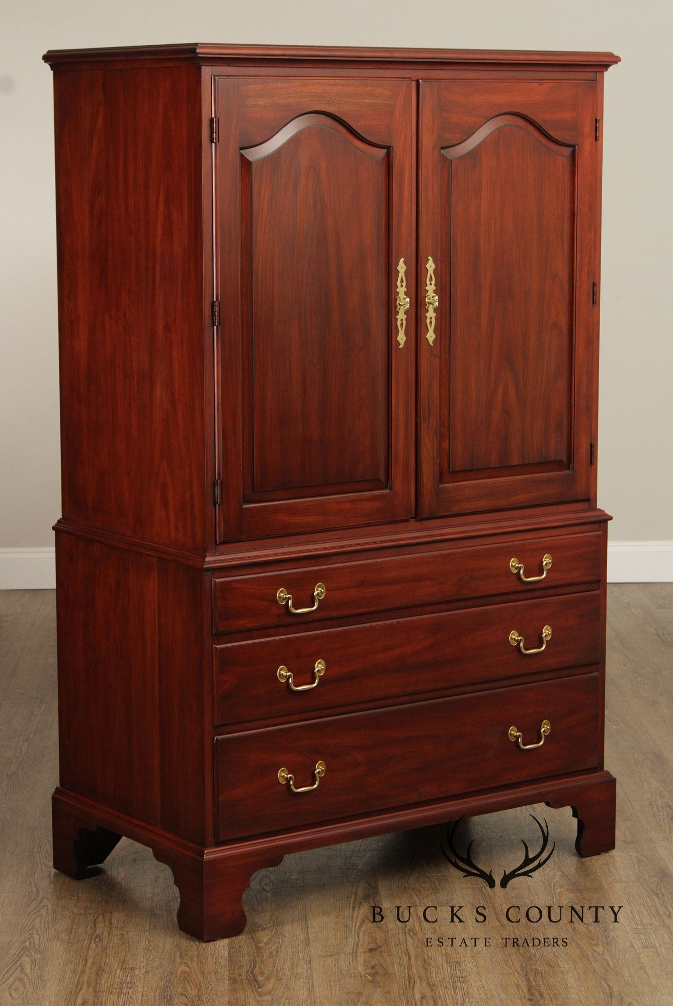 Henkel Harris Chippendale Style Cherry Armoire