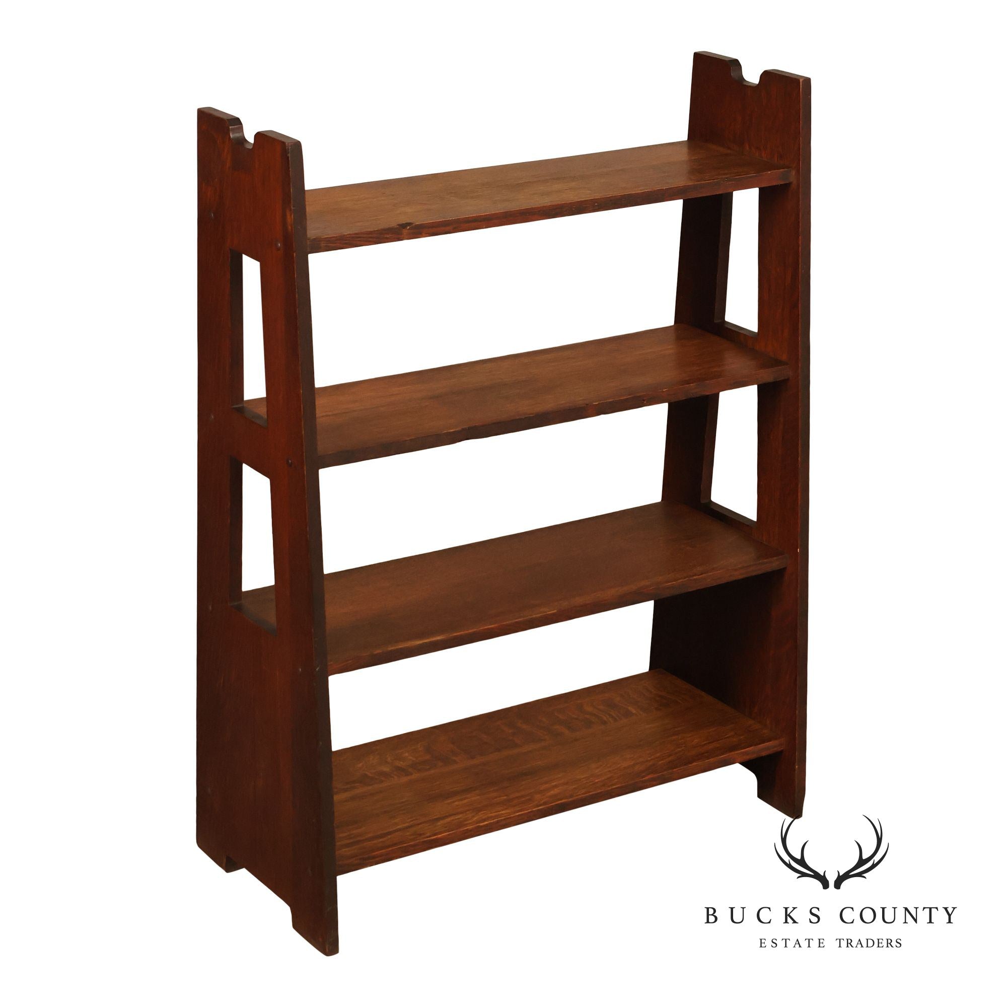 Antique Grand Rapids Arts And Crafts Oak Magazine Stand