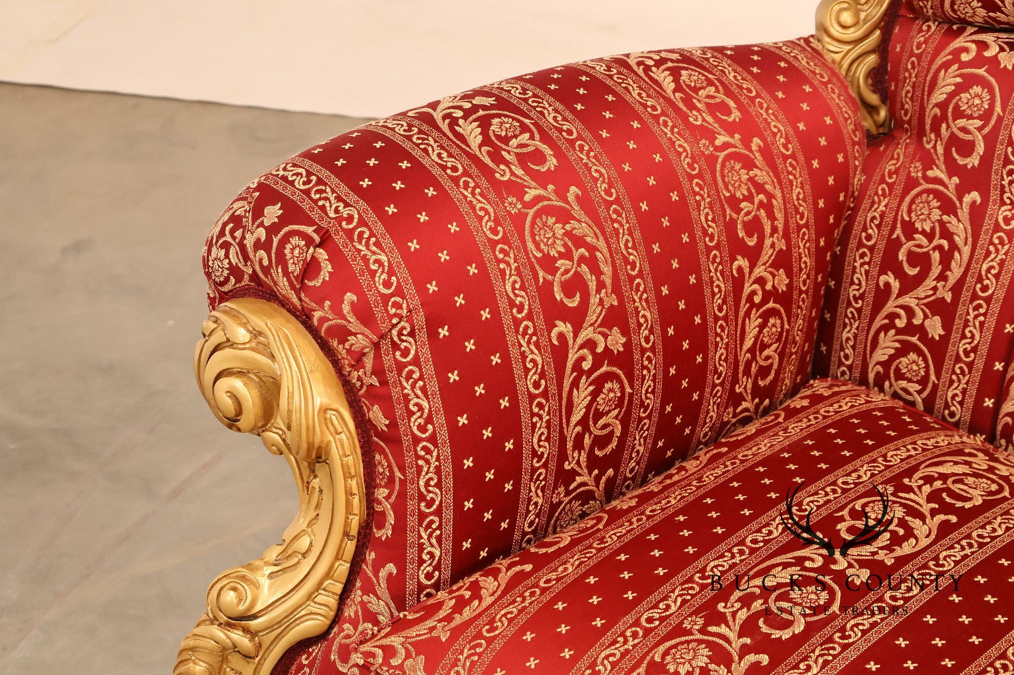 Baroque Style Giltwood Tufted Sofa