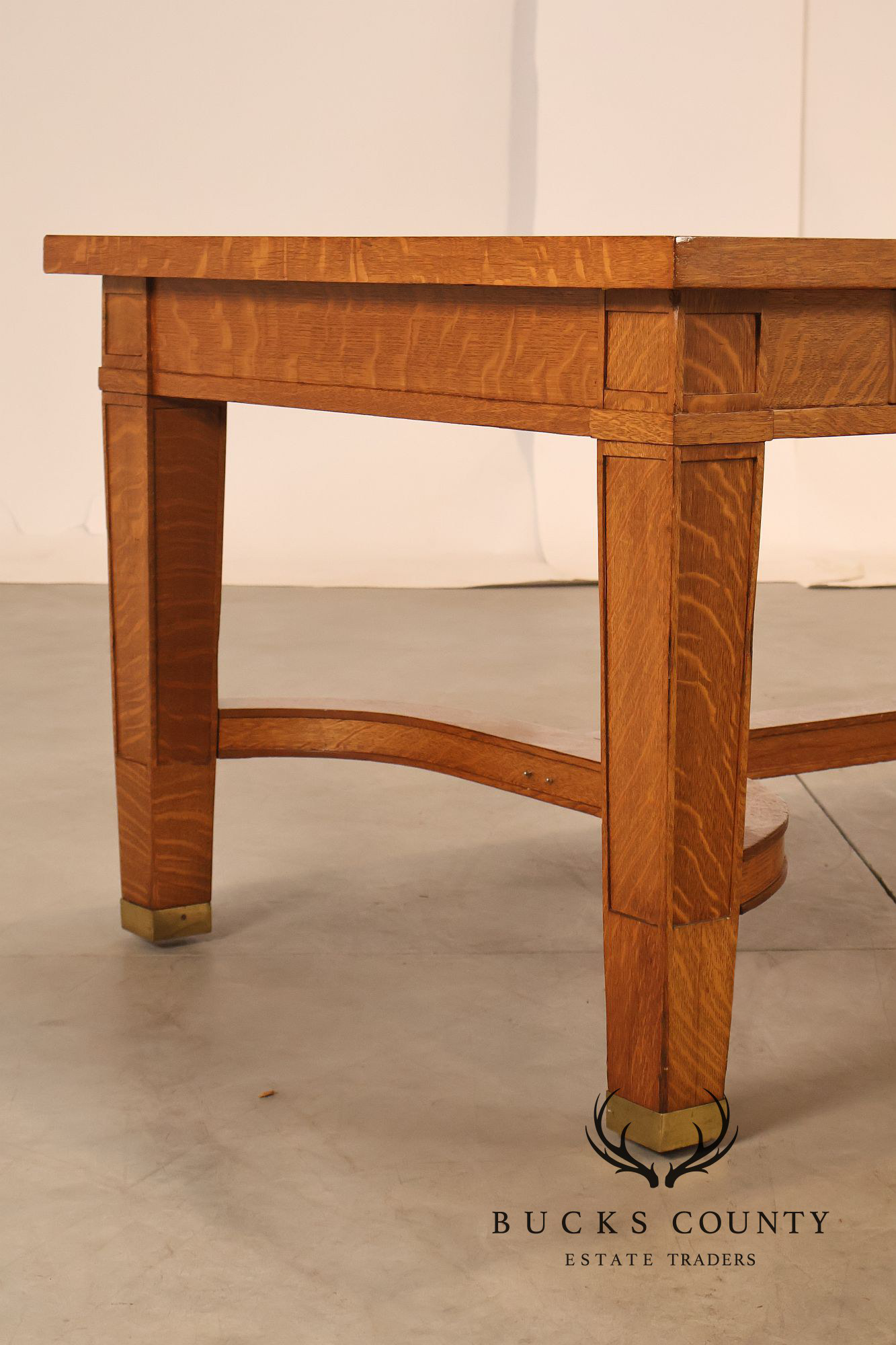 Arts & Crafts Style Large Oak Library Table