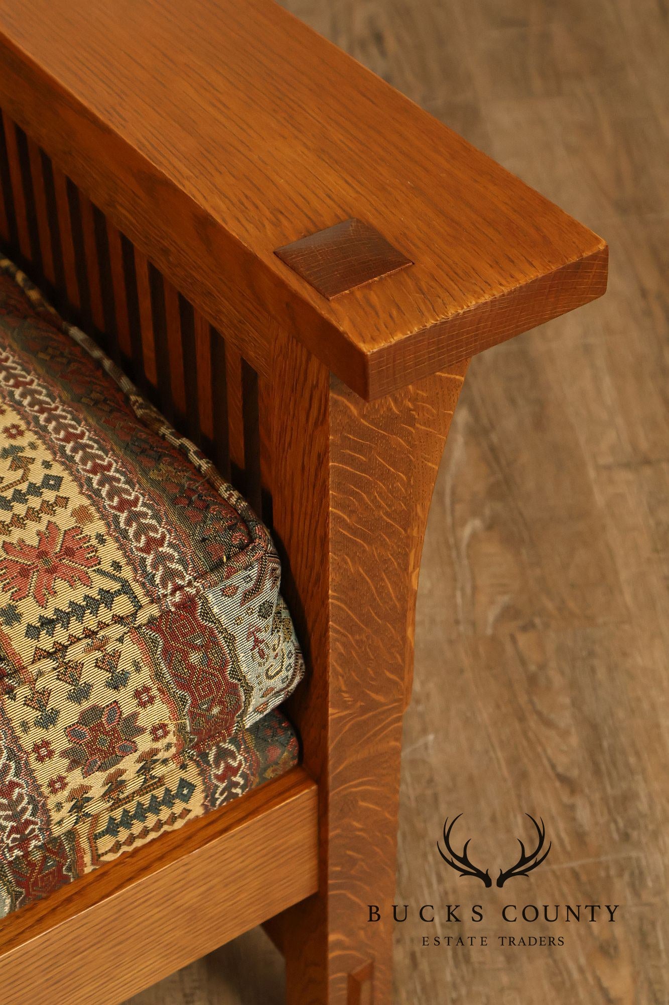 Stickley Mission Collection Oak Compact Morris Chair With Loose Cushions