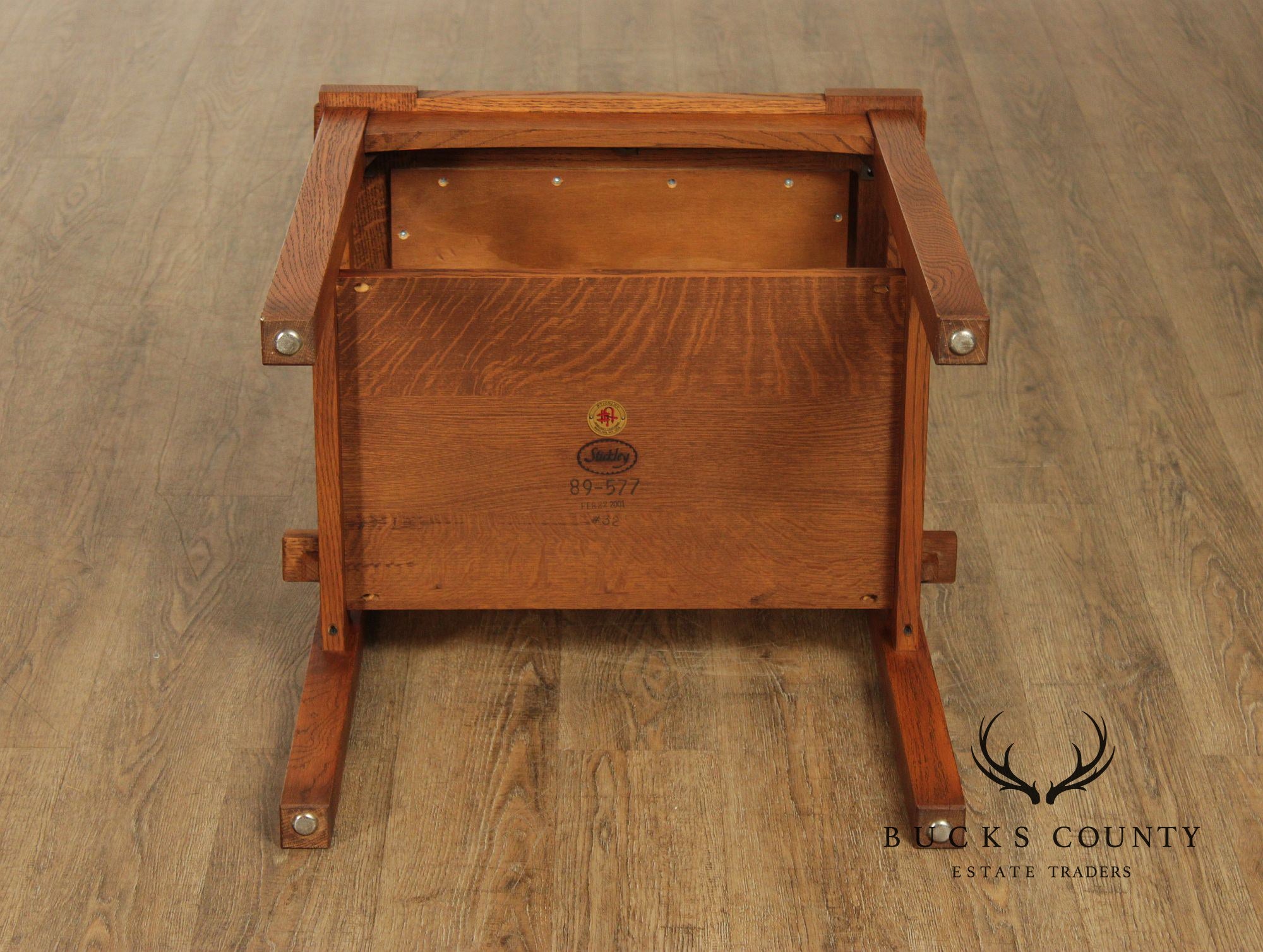 Stickley Mission Collection Pair Of Oak Tile Top End Tables