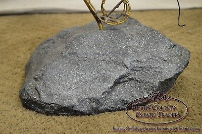 Mid Century Modern Stone Base Metal Hot Air Balloon Sculpture