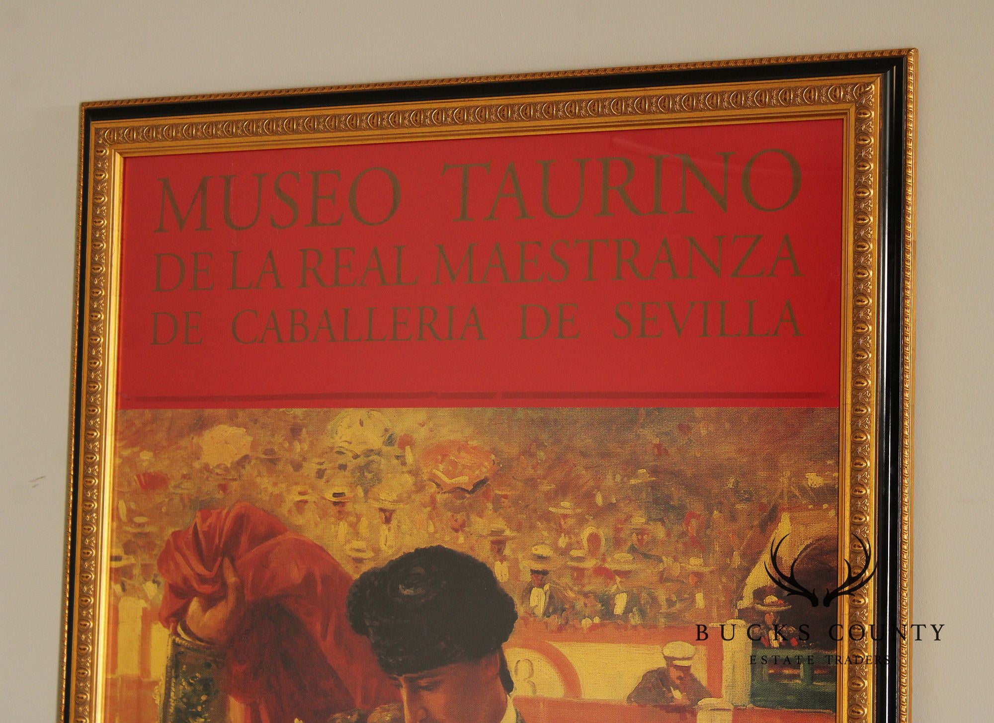 Large Custom Framed Sevilla Bullfighting Museum Poster