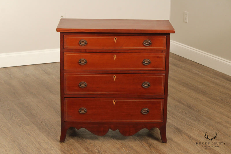 Hand Crafted Federal Style Inlaid Cherry Chest of Drawers