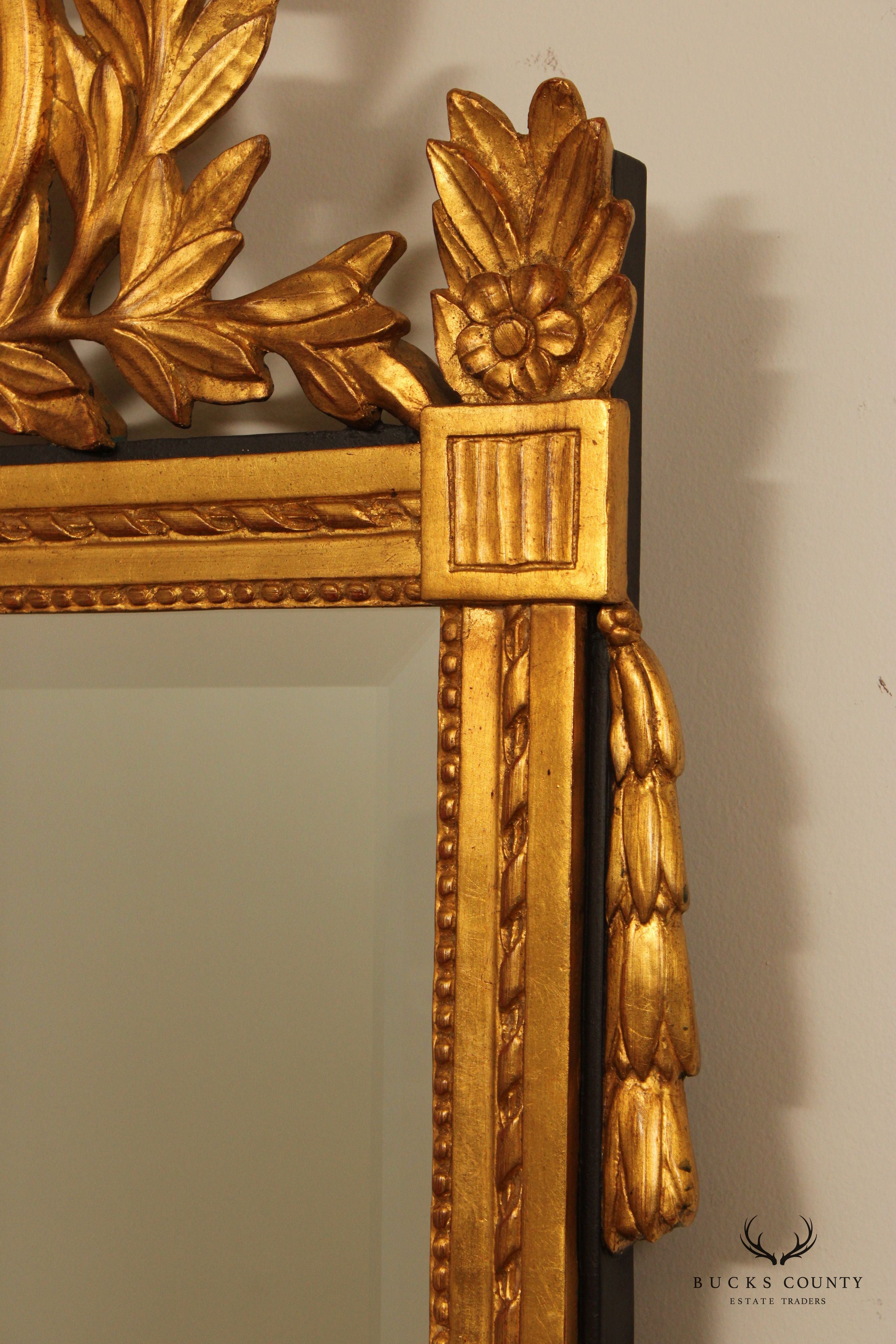 French Louis XVI Style Carved Giltwood Mirror