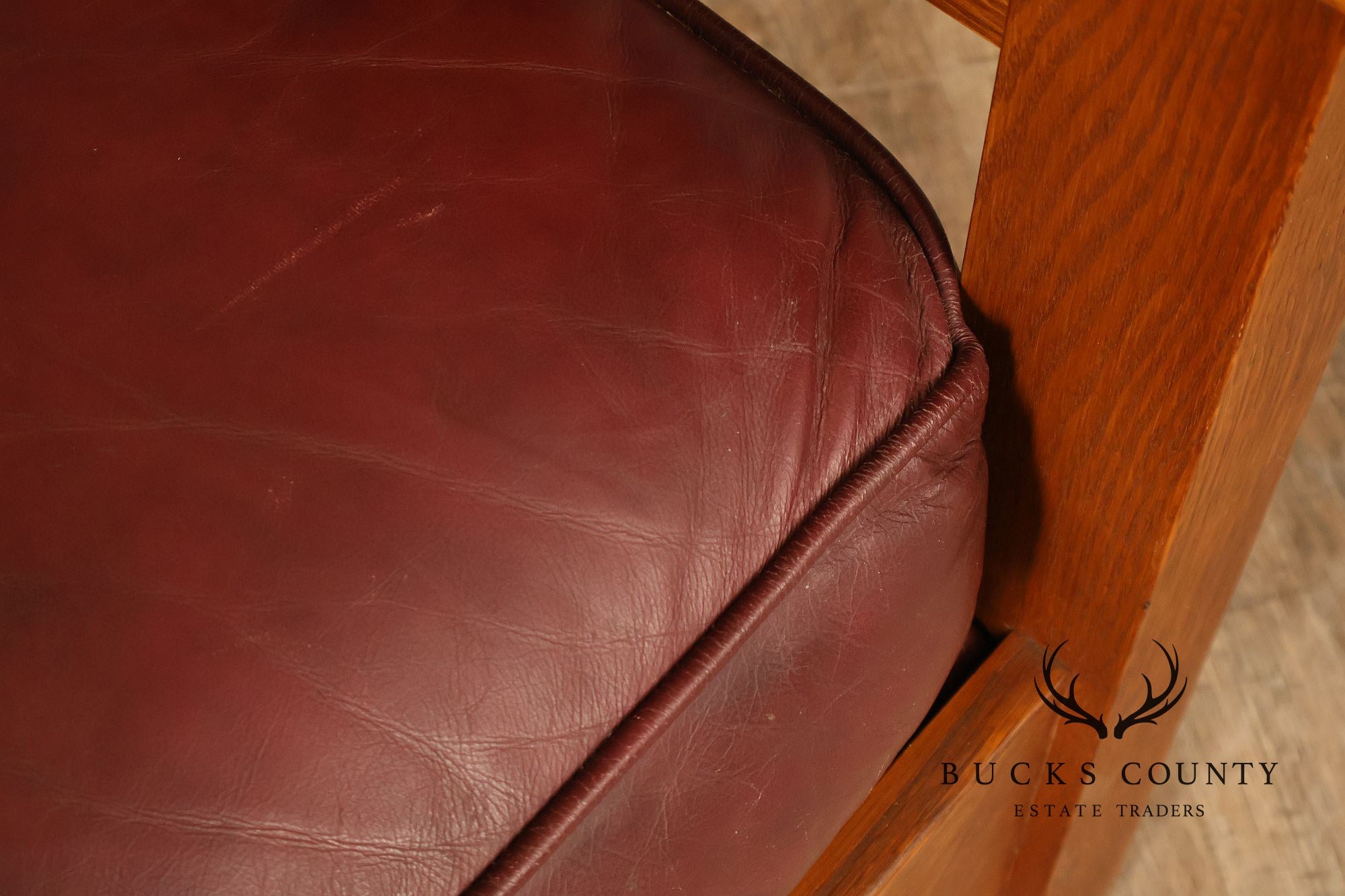 Stickley Mission Collection Oak And Leather Bow Arm Morris Chair