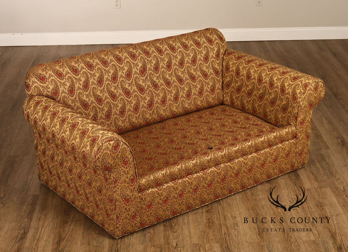 Traditional Paisley Upholstered Settee