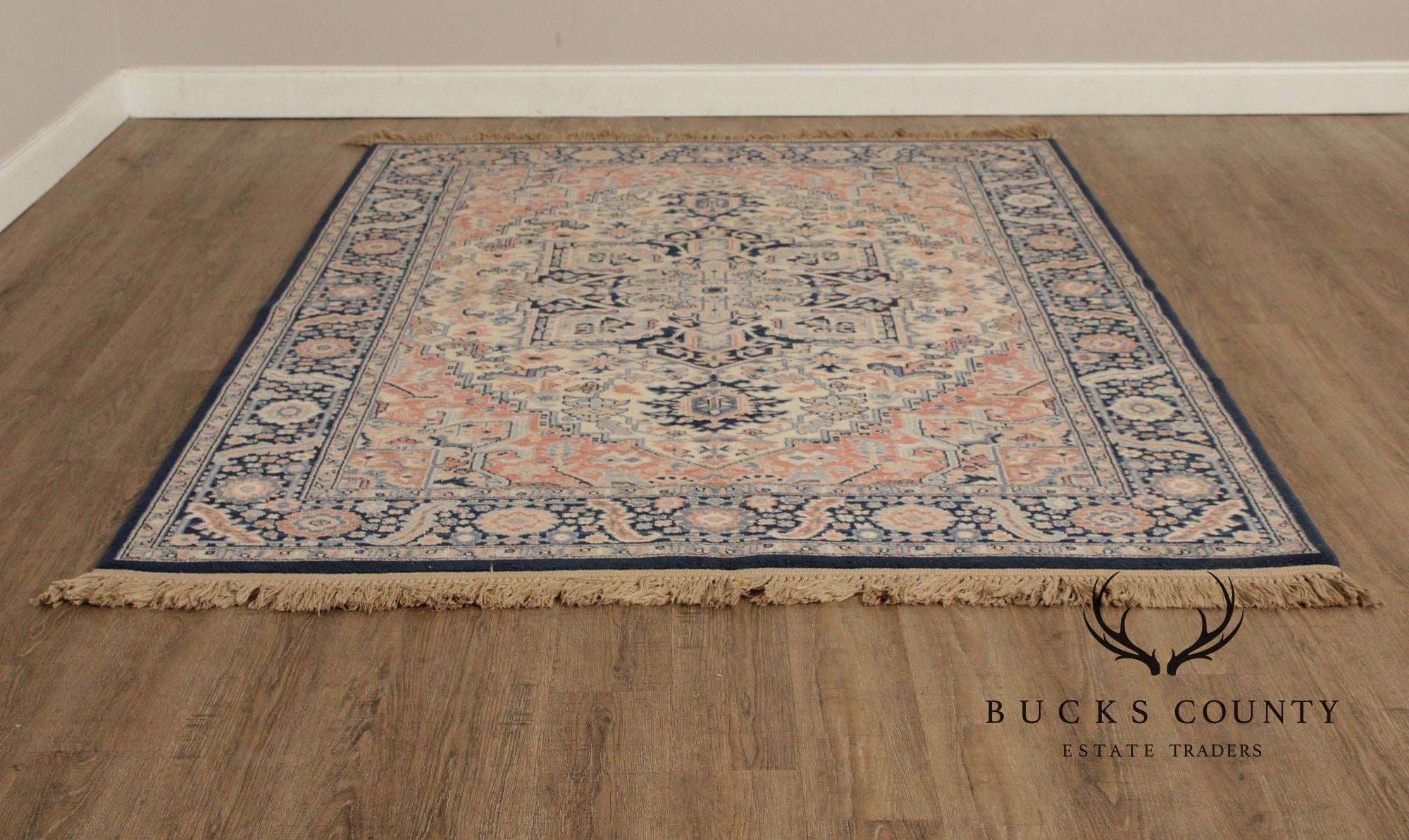 Karastan Blue Heriz Wool Area Rug 5.9 X 9