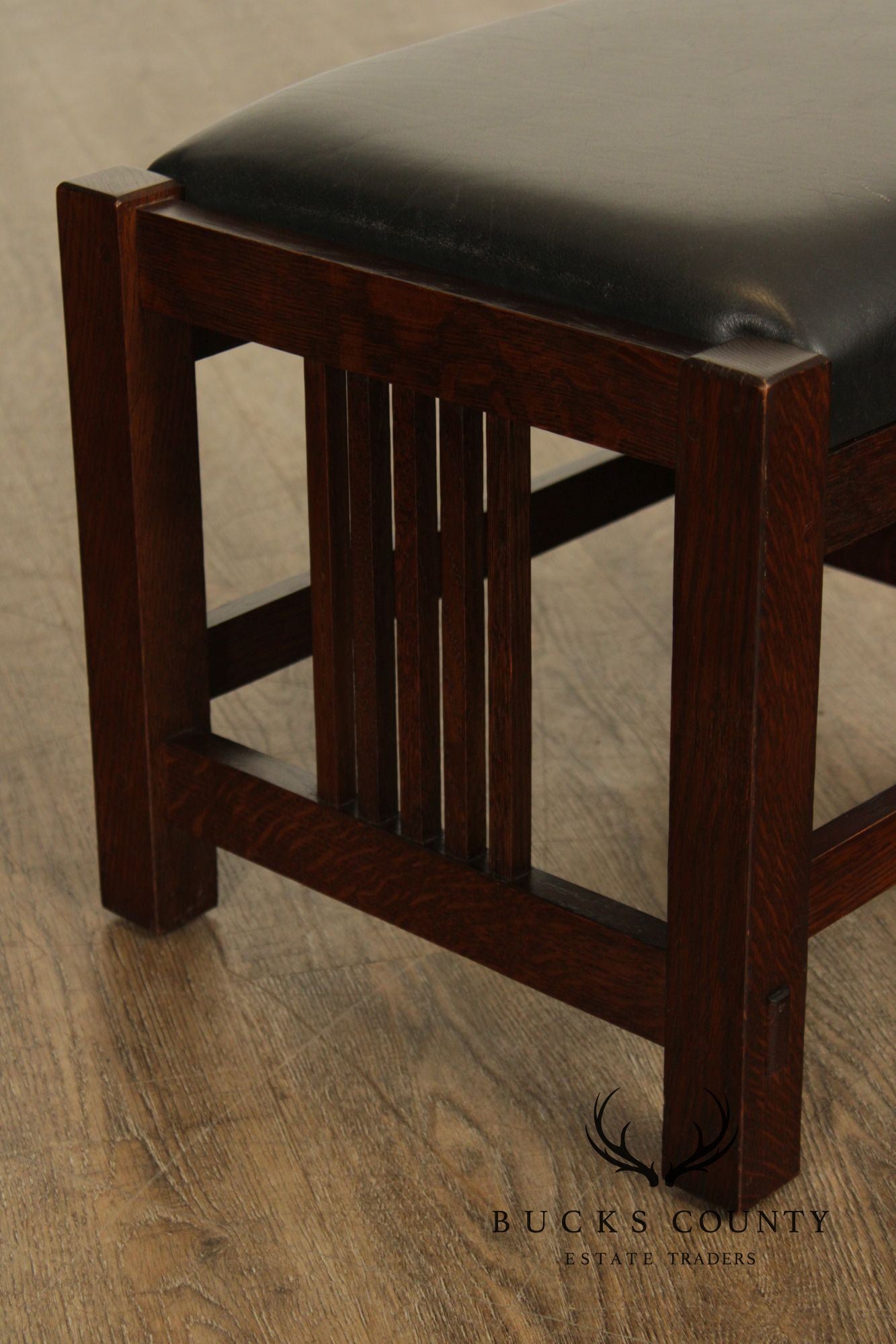 Stickley Mission Collection Oak and Leather Footstool