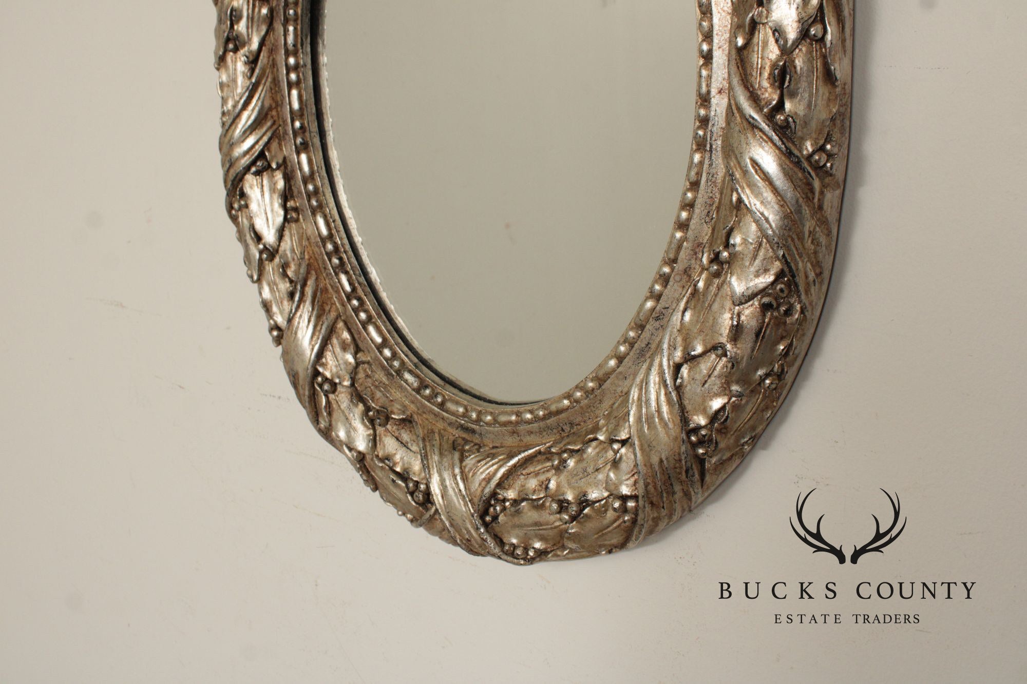 Raschella Collection Oval Silver Gilt Mirror