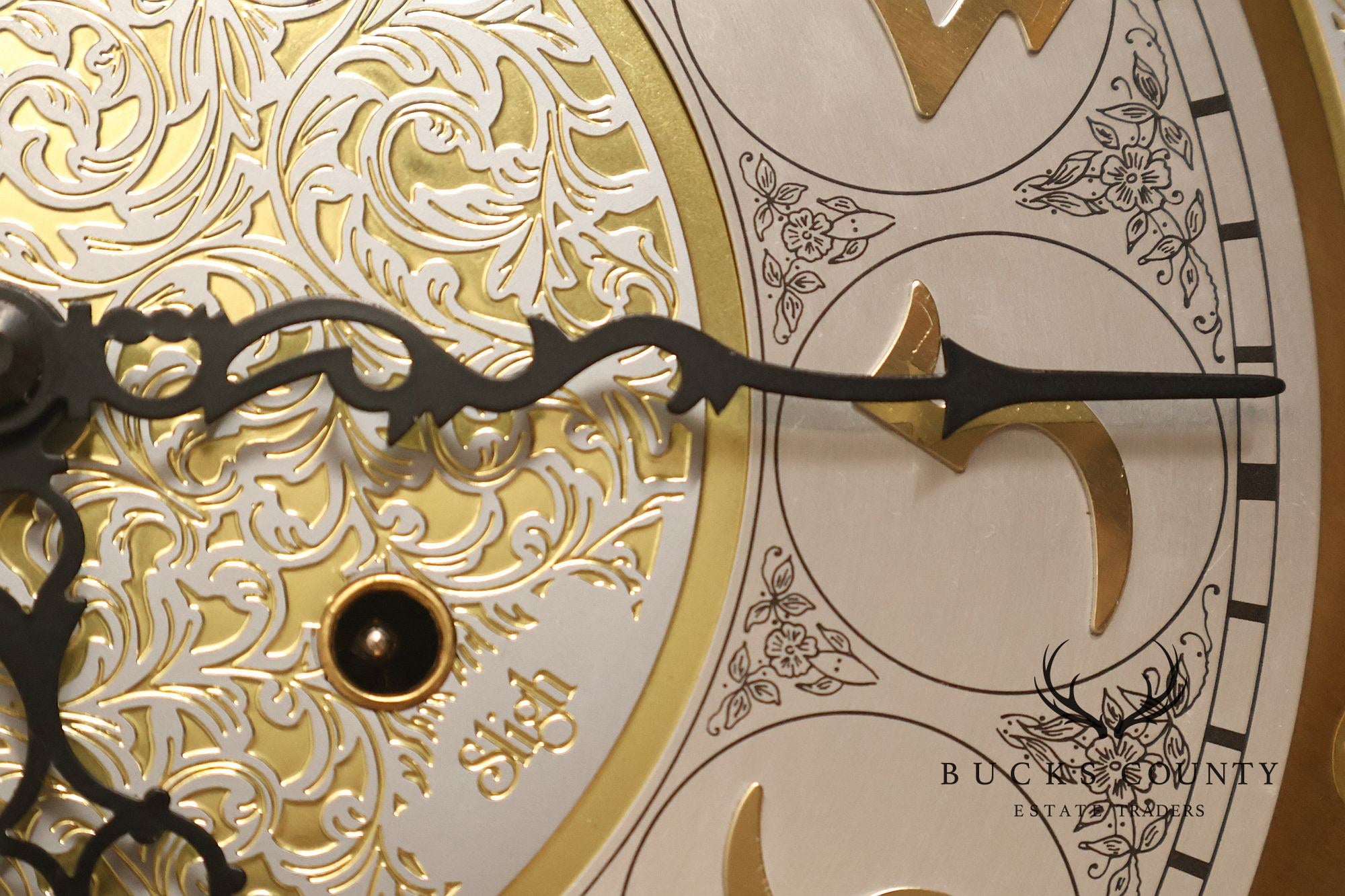 Sligh Mahogany Grandfather Clock With Triple Chime Moon Phase Dial