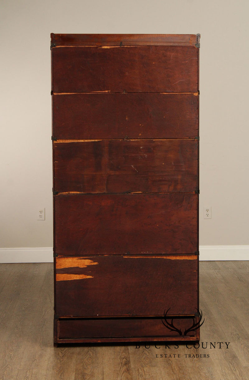 Macey Five-Stack Mahogany and Glass Barrister Bookcase