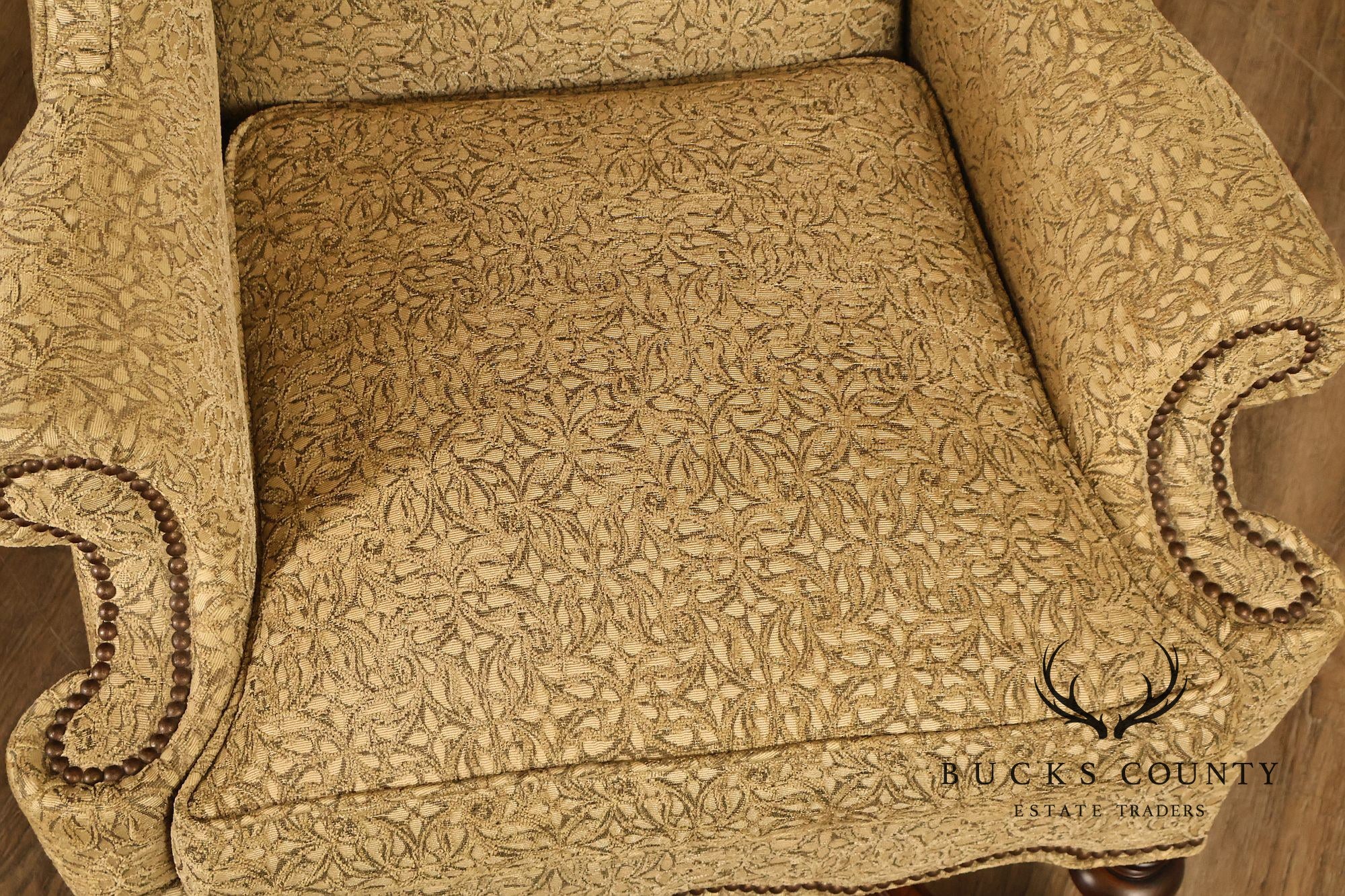Lee Jofa Pair Of Custom Upholstered Wingback "Mayfair" Armchairs